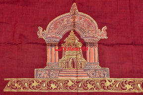 Mukteshwar Gate Pattachitra Maroon (Kurta Piece)