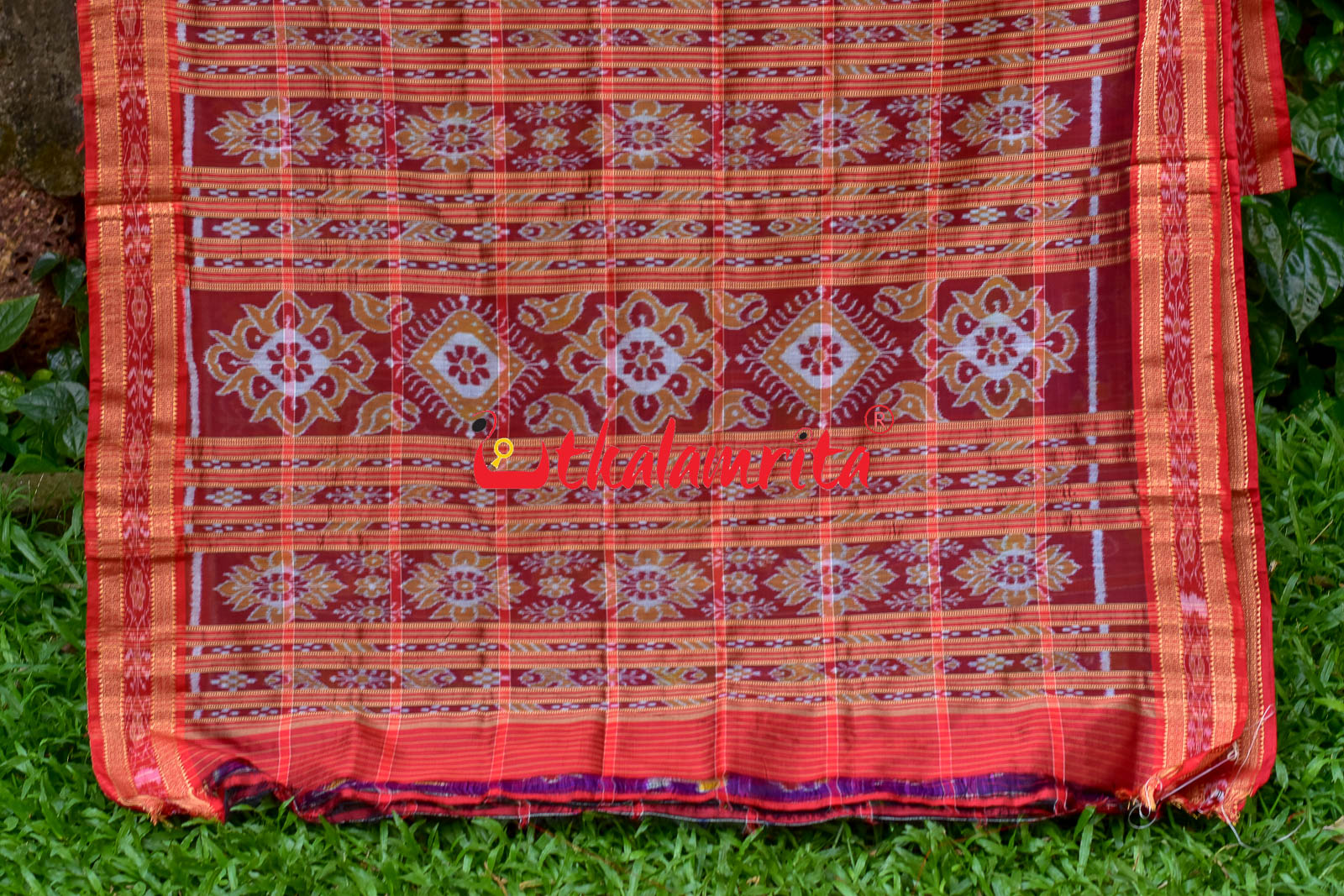 Purple Plain Nabakothi Khandua Silk Saree