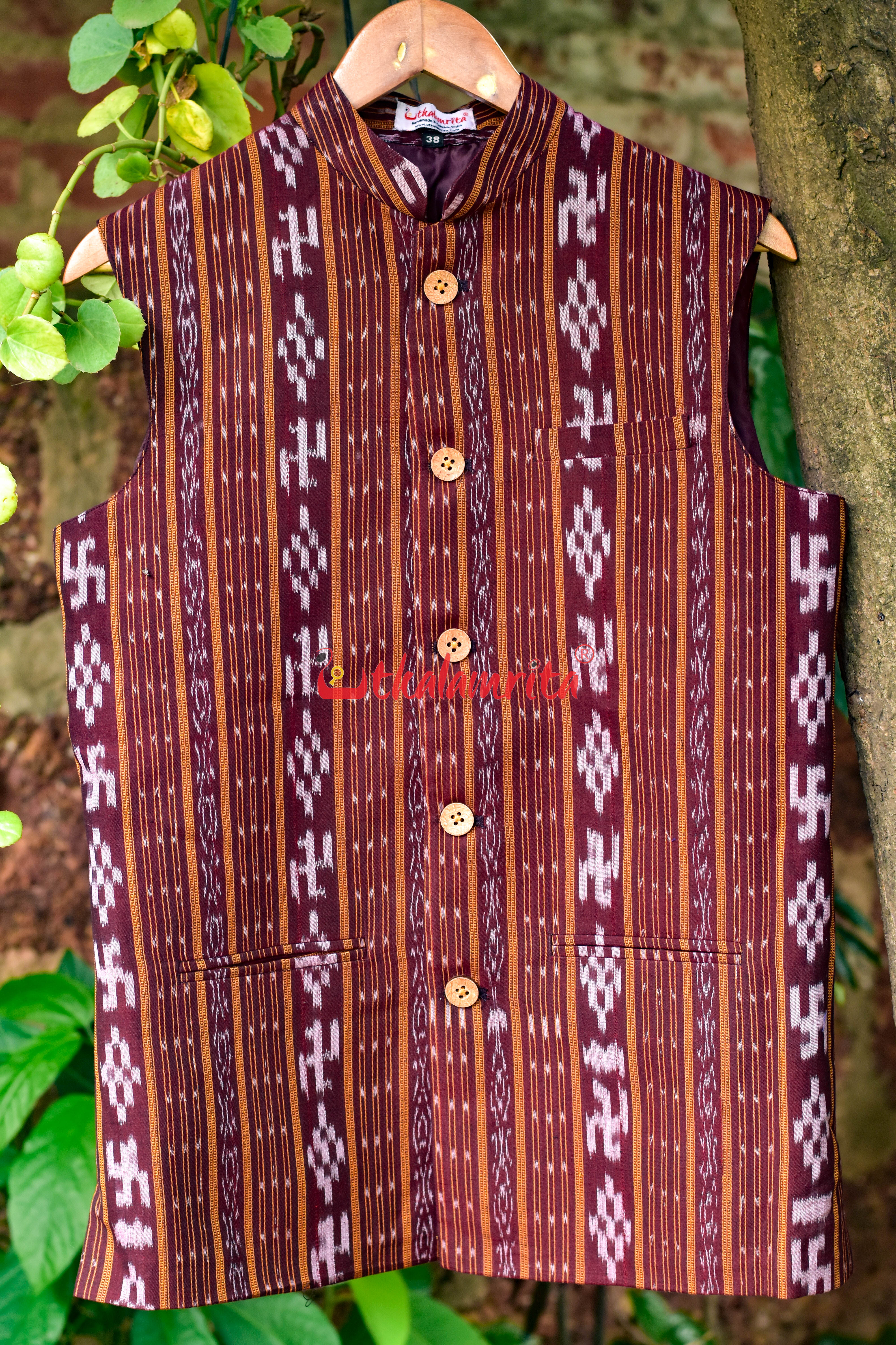 Maroon Swastik With Pasapali (Modi Jacket)