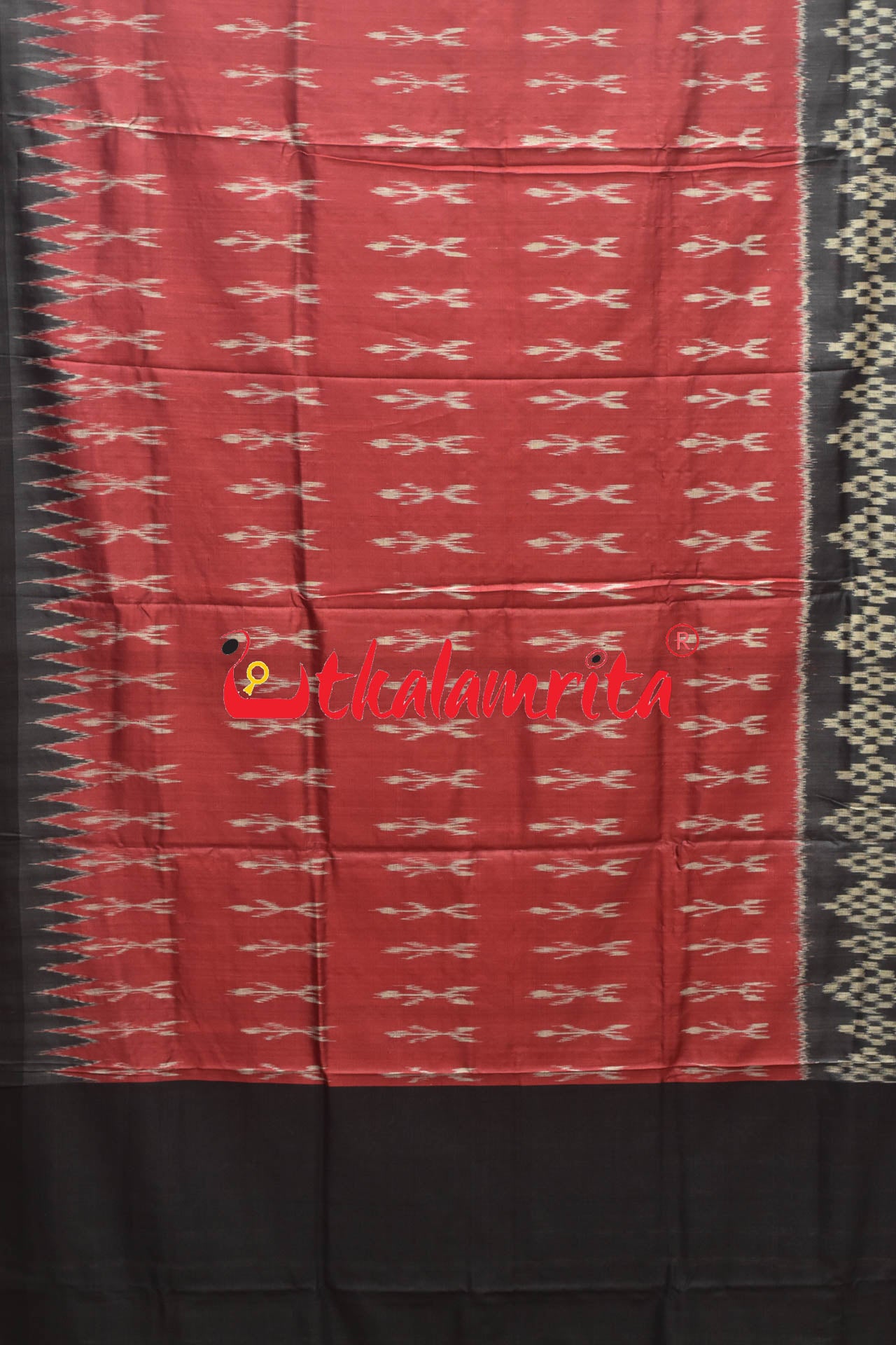 Red Body Ikat TT Gopalpur Tussar Saree