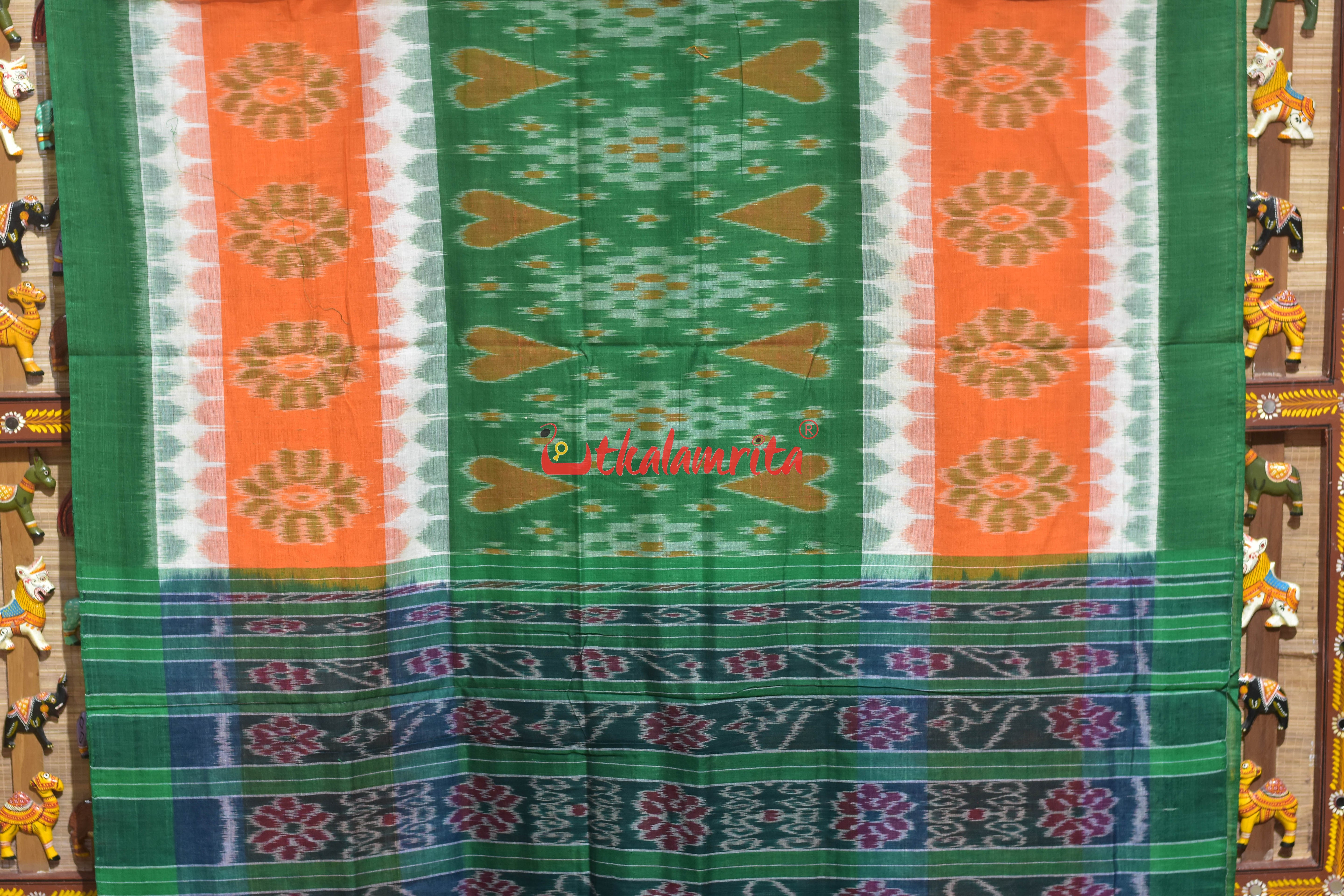Triranga Love Pasapali Bandha Khandua Cotton Saree