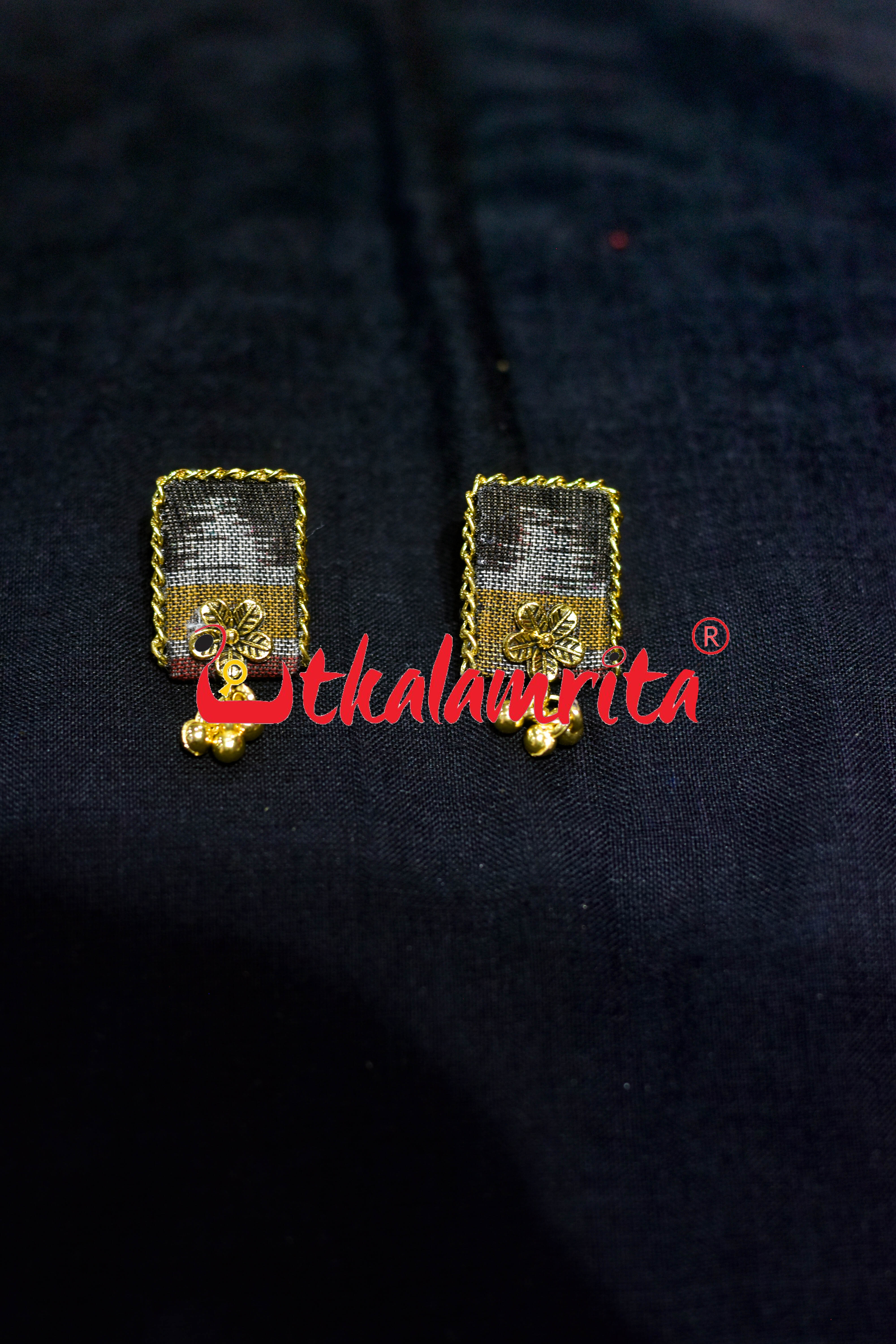 Golden Black Ikat Small Choker Set