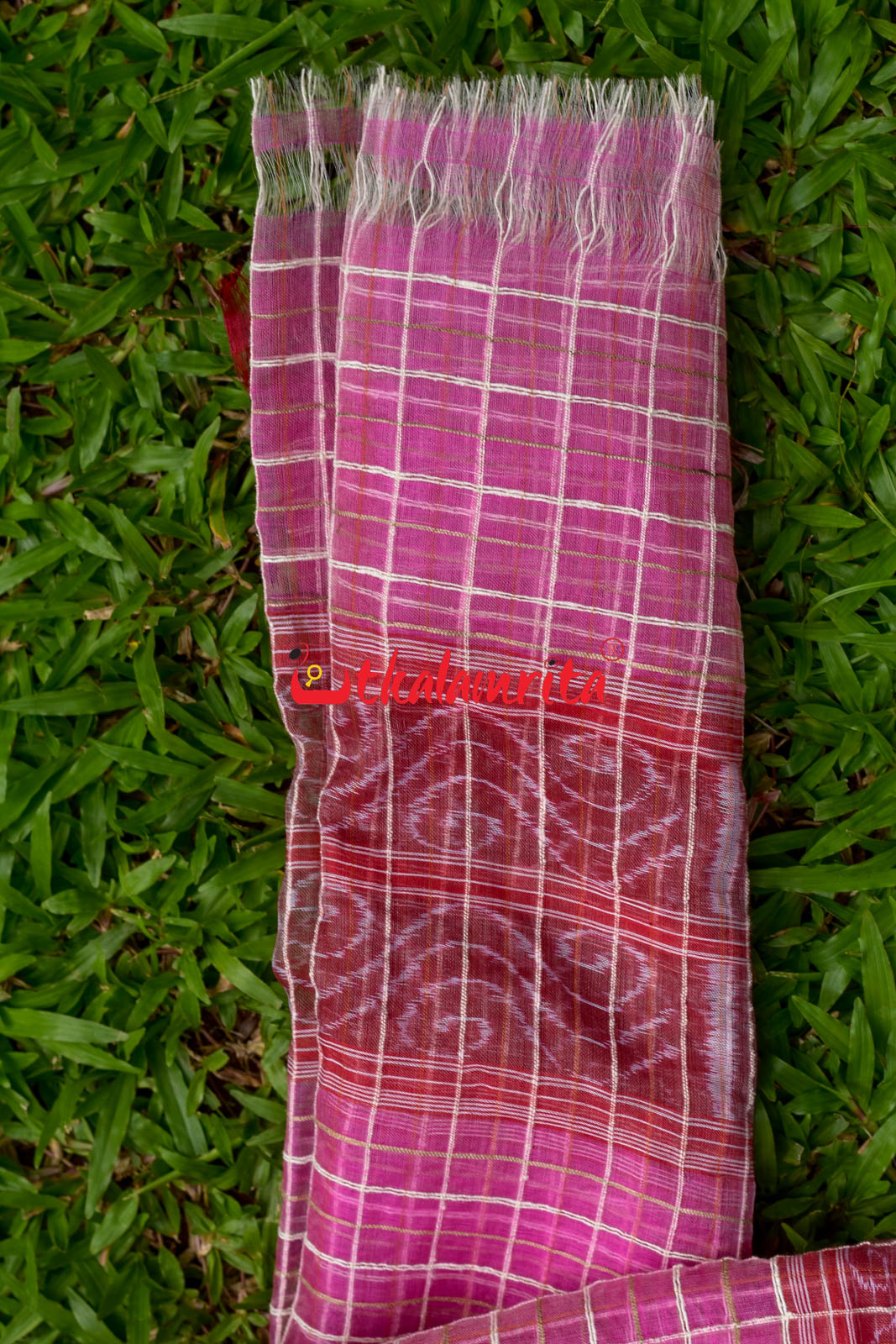 Pink Checks silk (Dupatta)