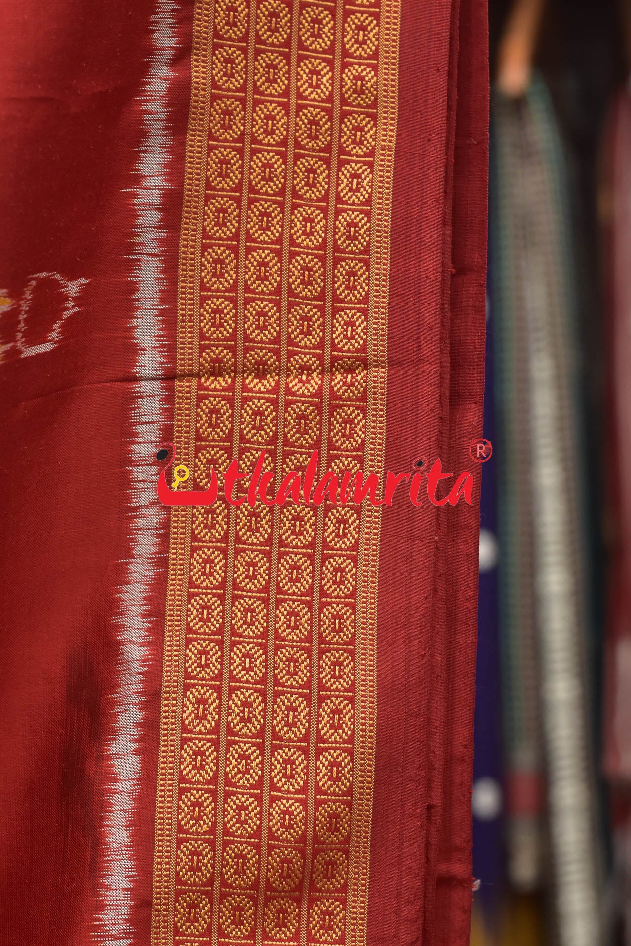 Sankha Geeta Gobinda Anchal Khandua Silk Saree