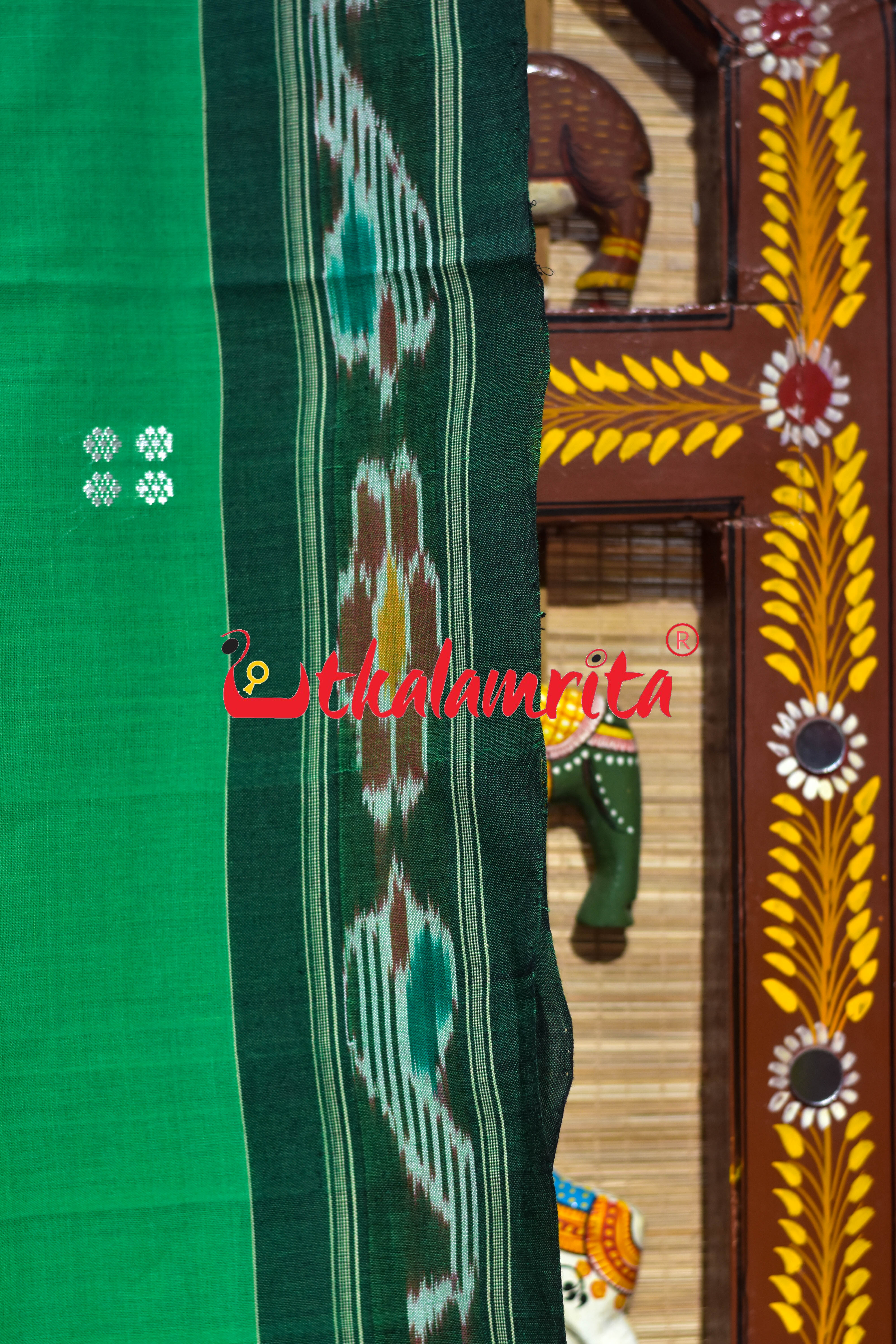 Green Pittala Single Cotton Saree