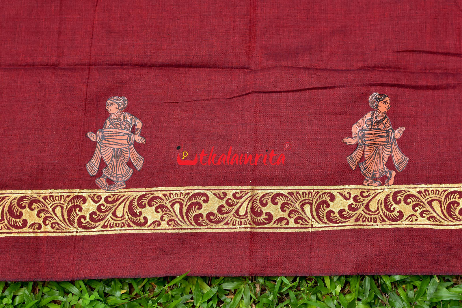 Mukteshwar Gate Pattachitra Maroon (Kurta Piece)