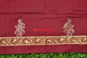 Mukteshwar Gate Pattachitra Maroon (Kurta Piece)