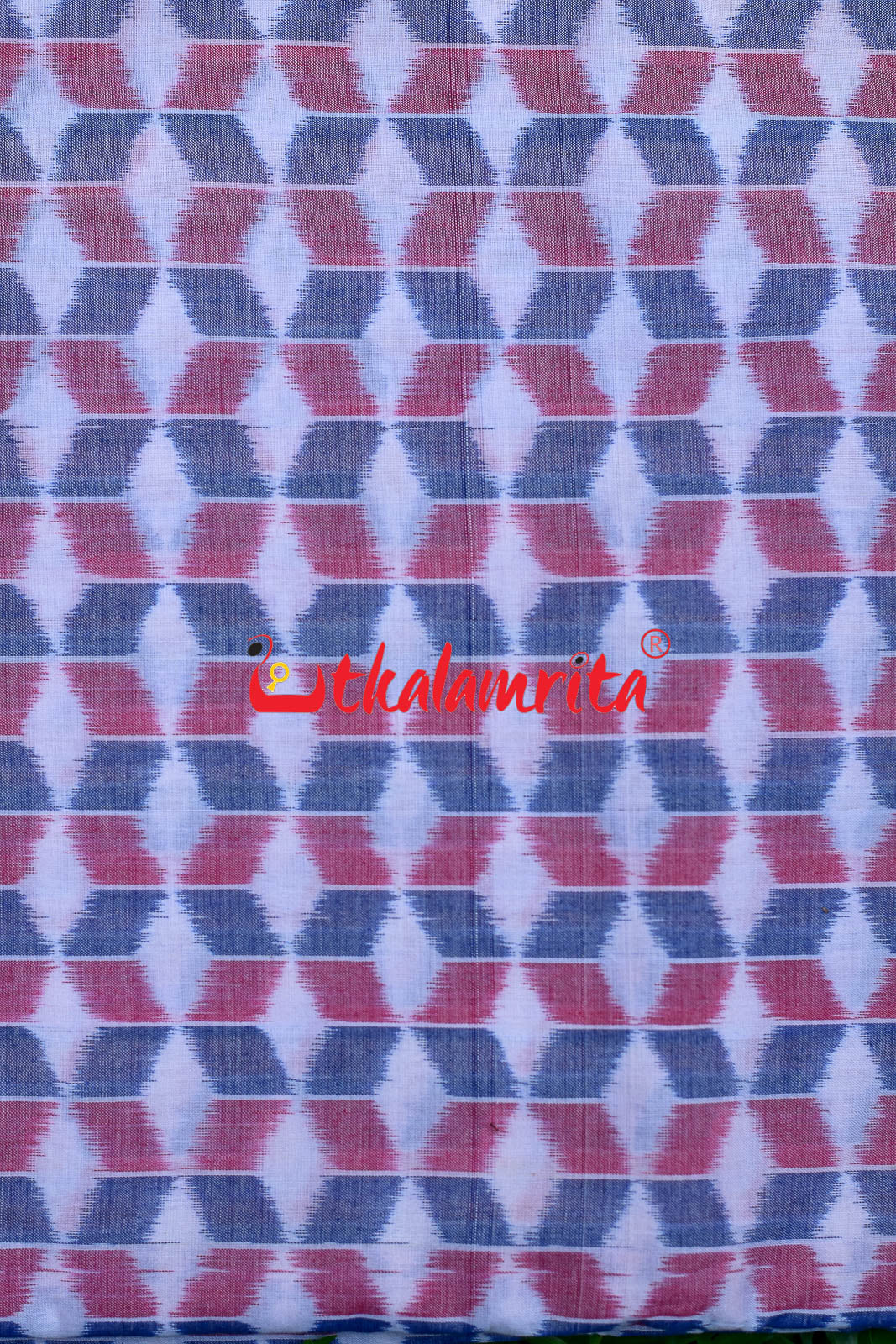 3D On White Sambalpuri Cotton (Fabric)