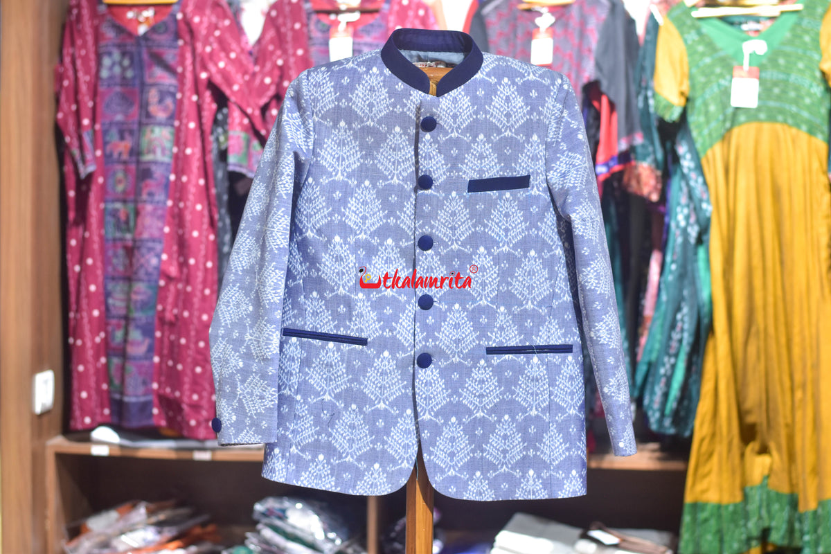 Sky Blue Gacha Sambalpuri (Men's Jodhpuri Coat)
