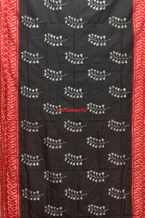 Patra Daali on Black Sambalpuri Silk Saree