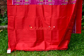 Khandua Phula Rani Pink Red Silk Saree