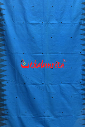 Ajanta Blue Original Ganjam Bomkai Double Pallu Cotton Saree