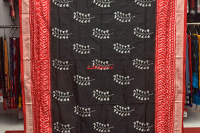 Patra Daali on Black Sambalpuri Silk Saree