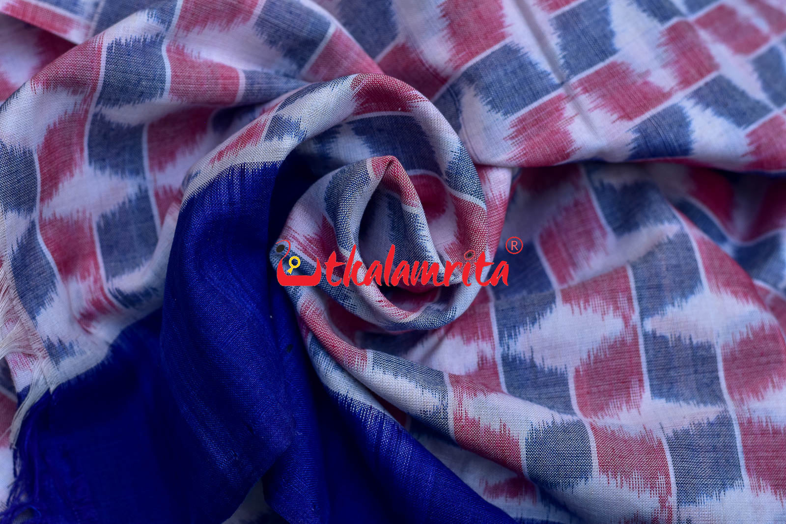 3D On White Sambalpuri Cotton (Fabric)