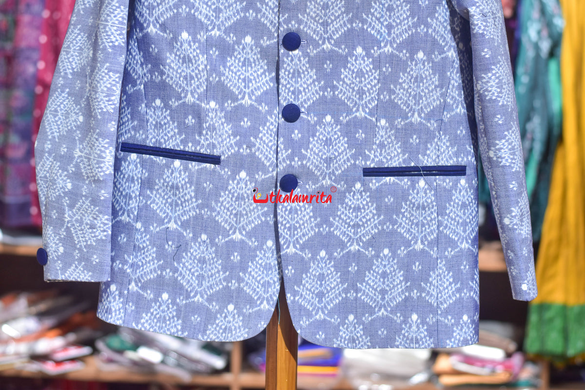 Sky Blue Gacha Sambalpuri (Men's Jodhpuri Coat)