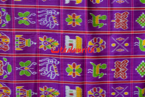 Purple Plain Nabakothi Khandua Silk Saree