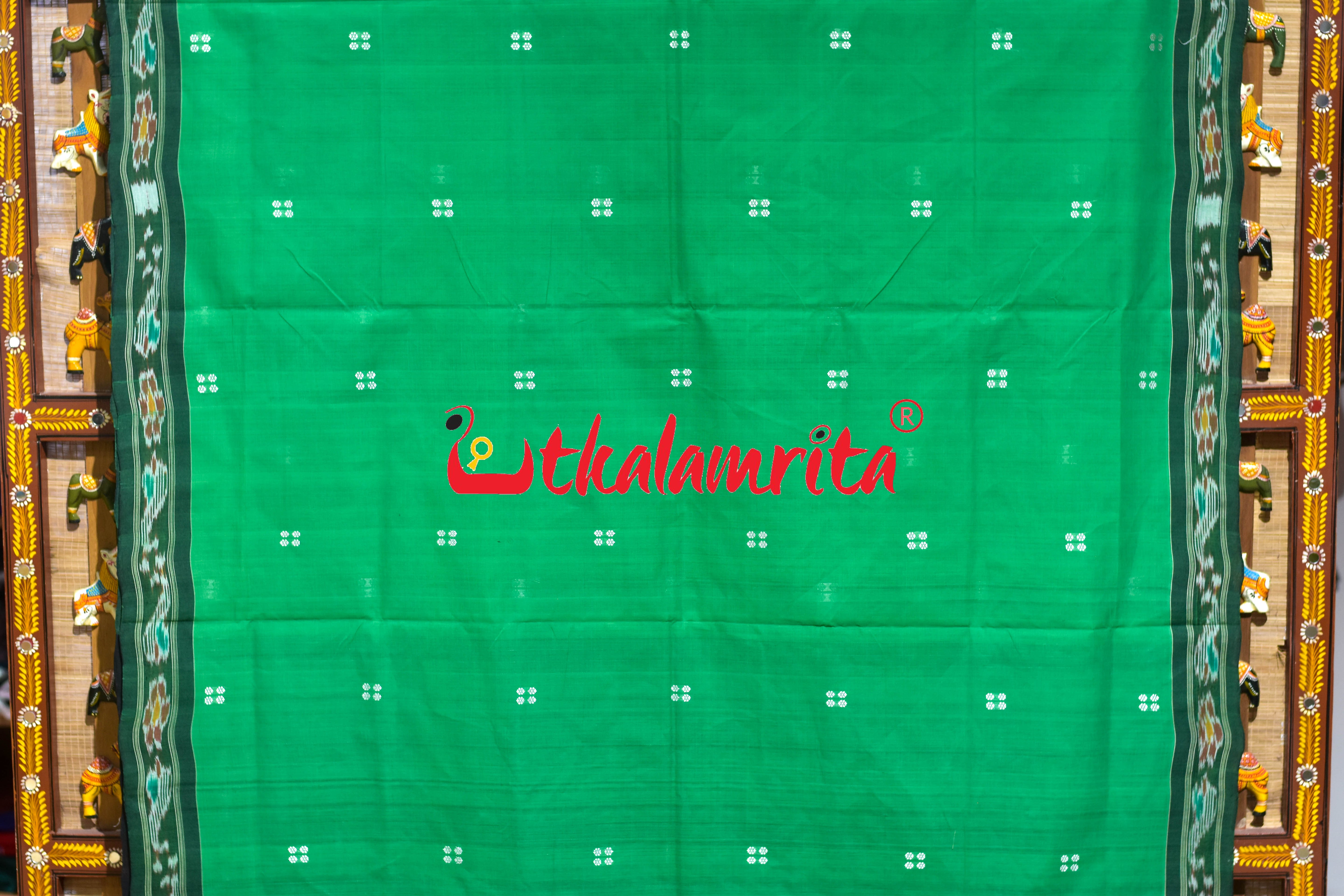 Green Pittala Single Cotton Saree