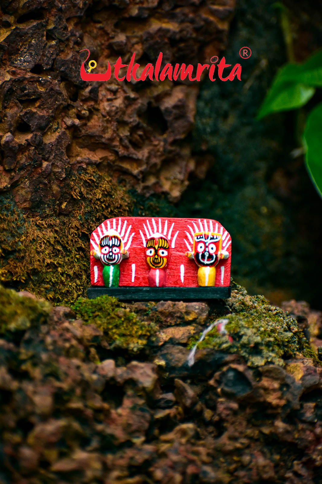 Small Wooden Lord Jagannath, Balabhadra, Subhadra Showpiece