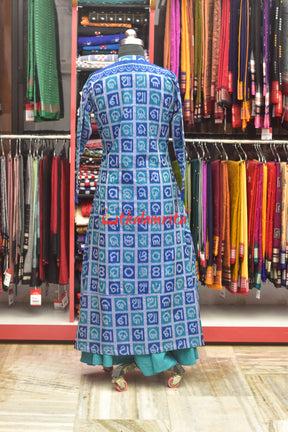 Odia Alphabet Blue Teal Sambalpuri Cotton (Fabric)