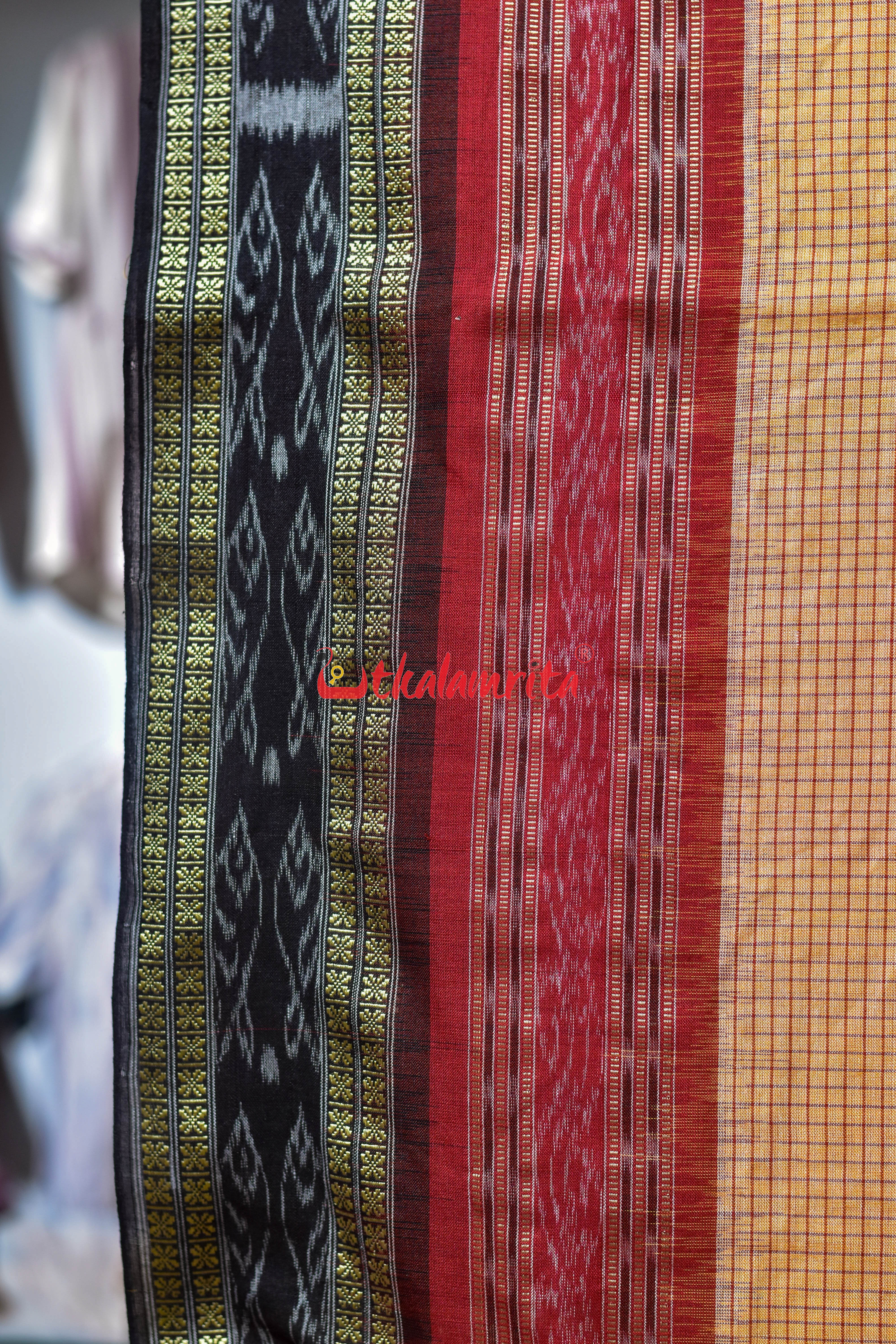 Light Yellow Sachipar Khandua Cotton Saree