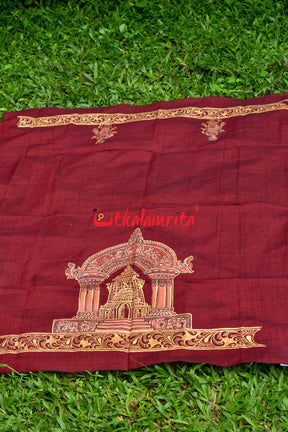 Mukteshwar Gate Pattachitra Maroon (Kurta Piece)