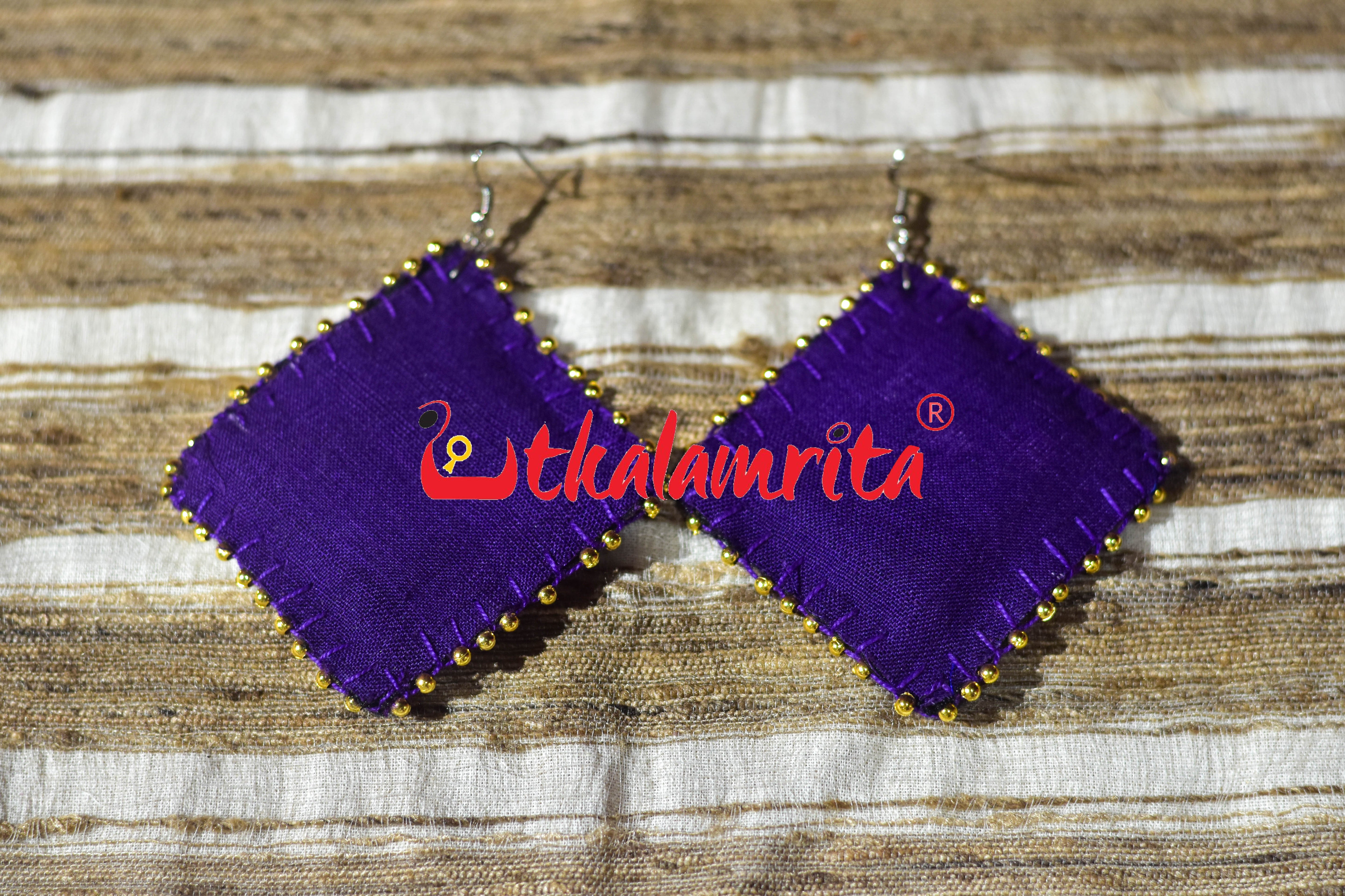 Purple Golden Maali Star Sakta Earrings