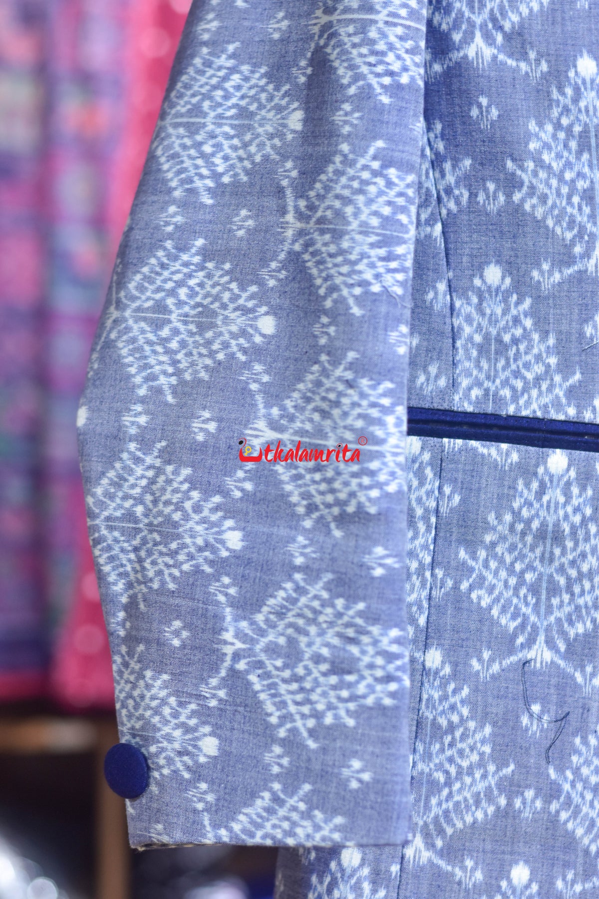 Sky Blue Gacha Sambalpuri (Men's Jodhpuri Coat)