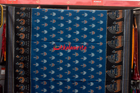 Teal Boita & Ducks Khandua Cotton Saree