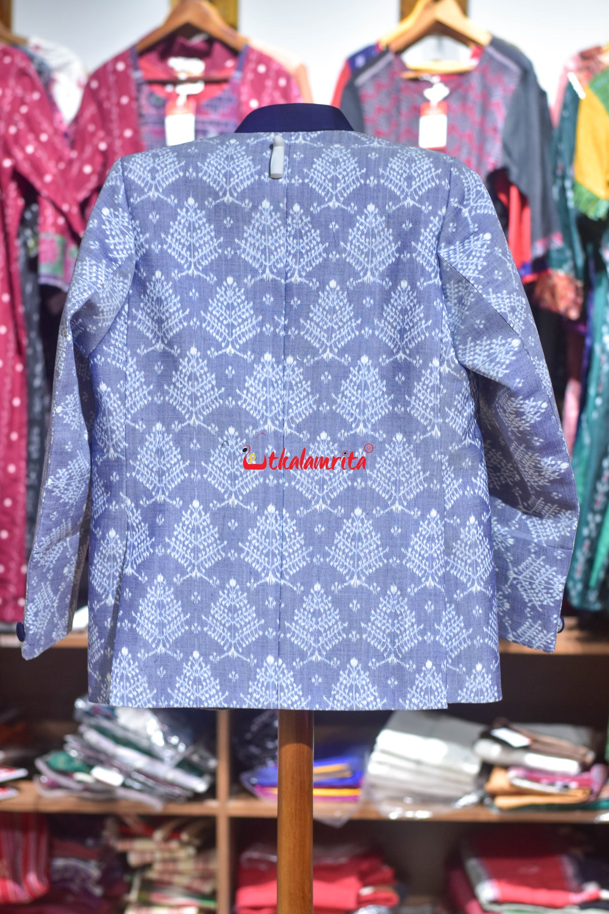 Sky Blue Gacha Sambalpuri (Men's Jodhpuri Coat)