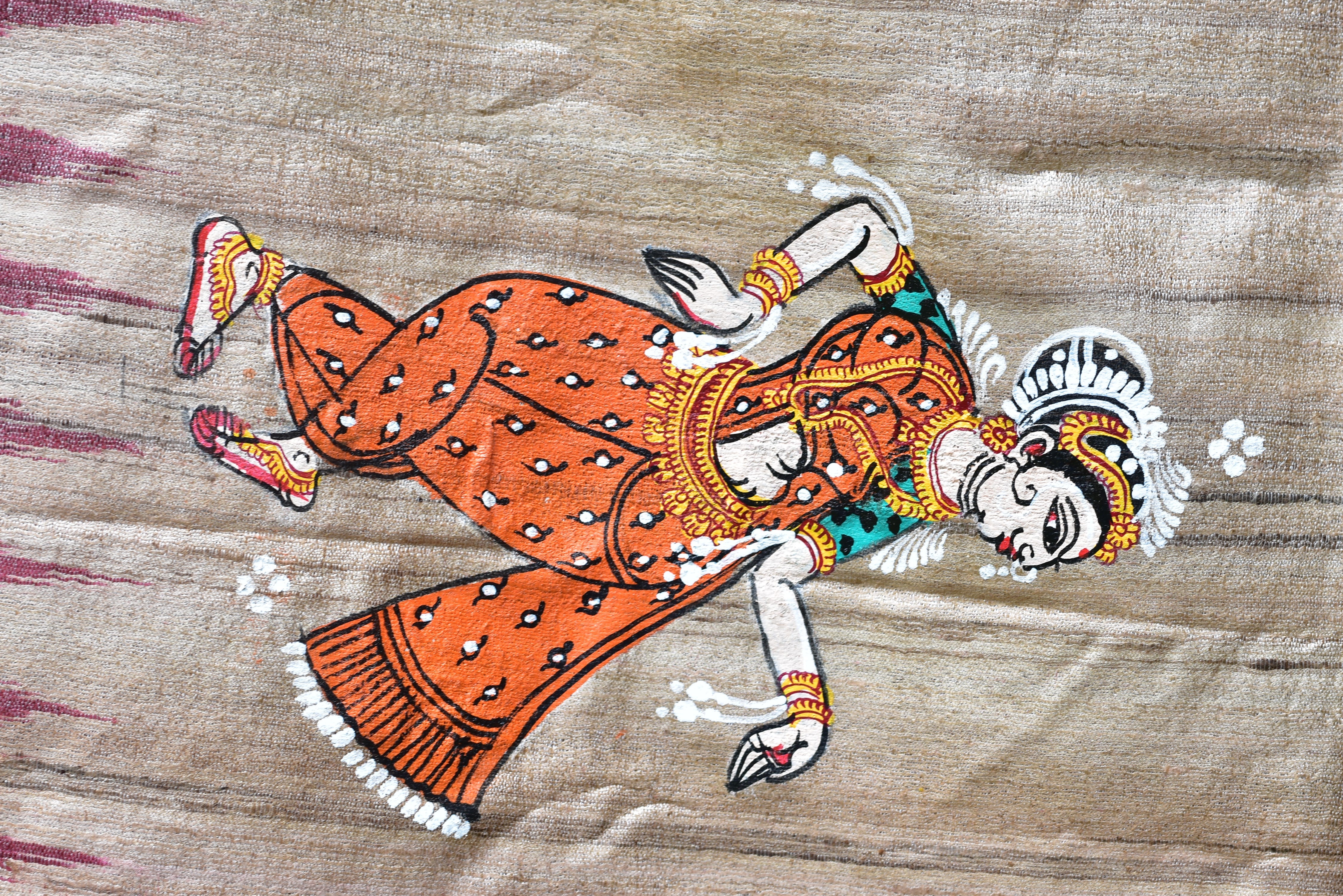 Jhamu Jatra Ghicha Tussar Ghee Maroon Saree
