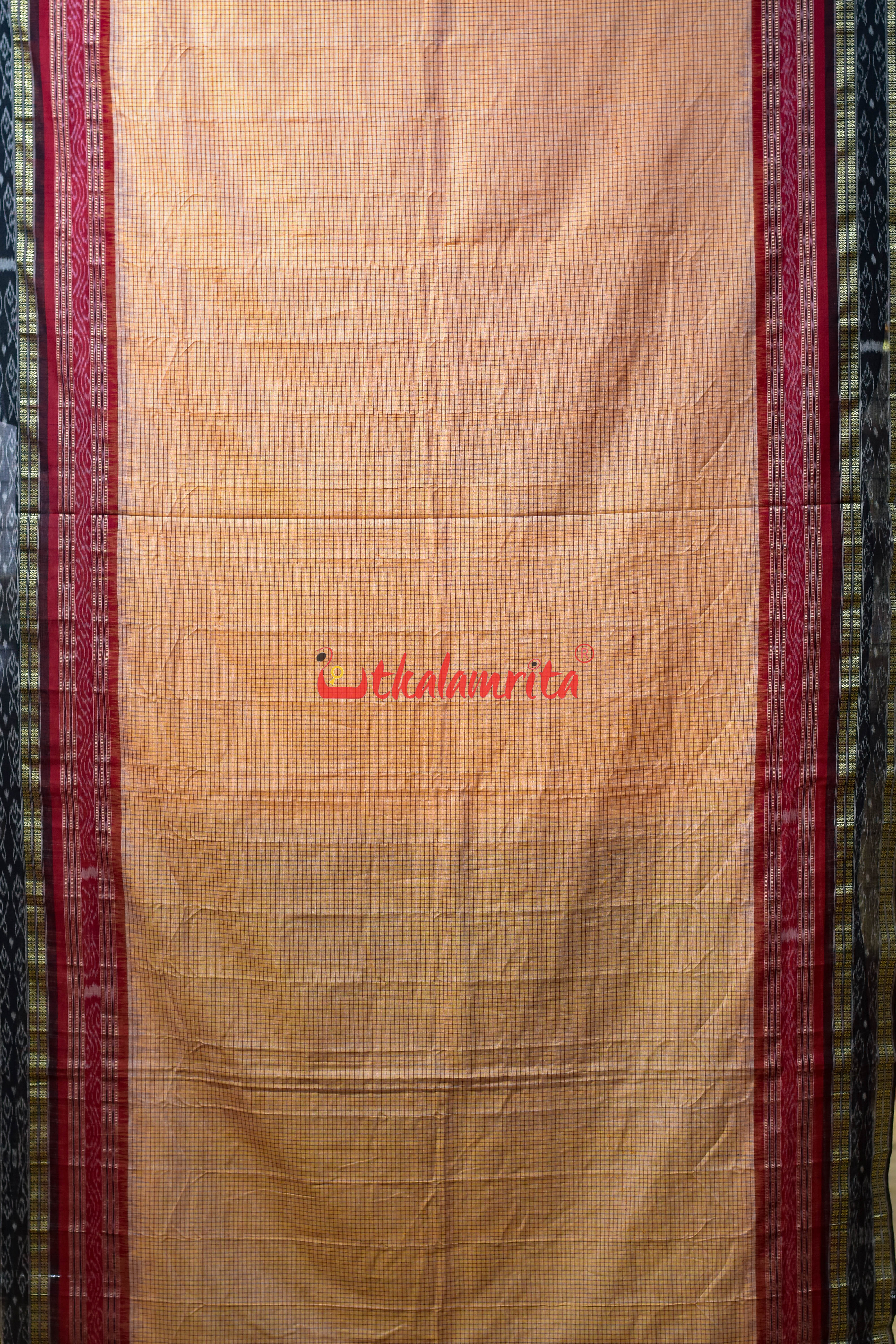 Light Yellow Sachipar Khandua Cotton Saree