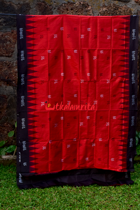 Red Black Sabari Sambalpuri Silk Saree