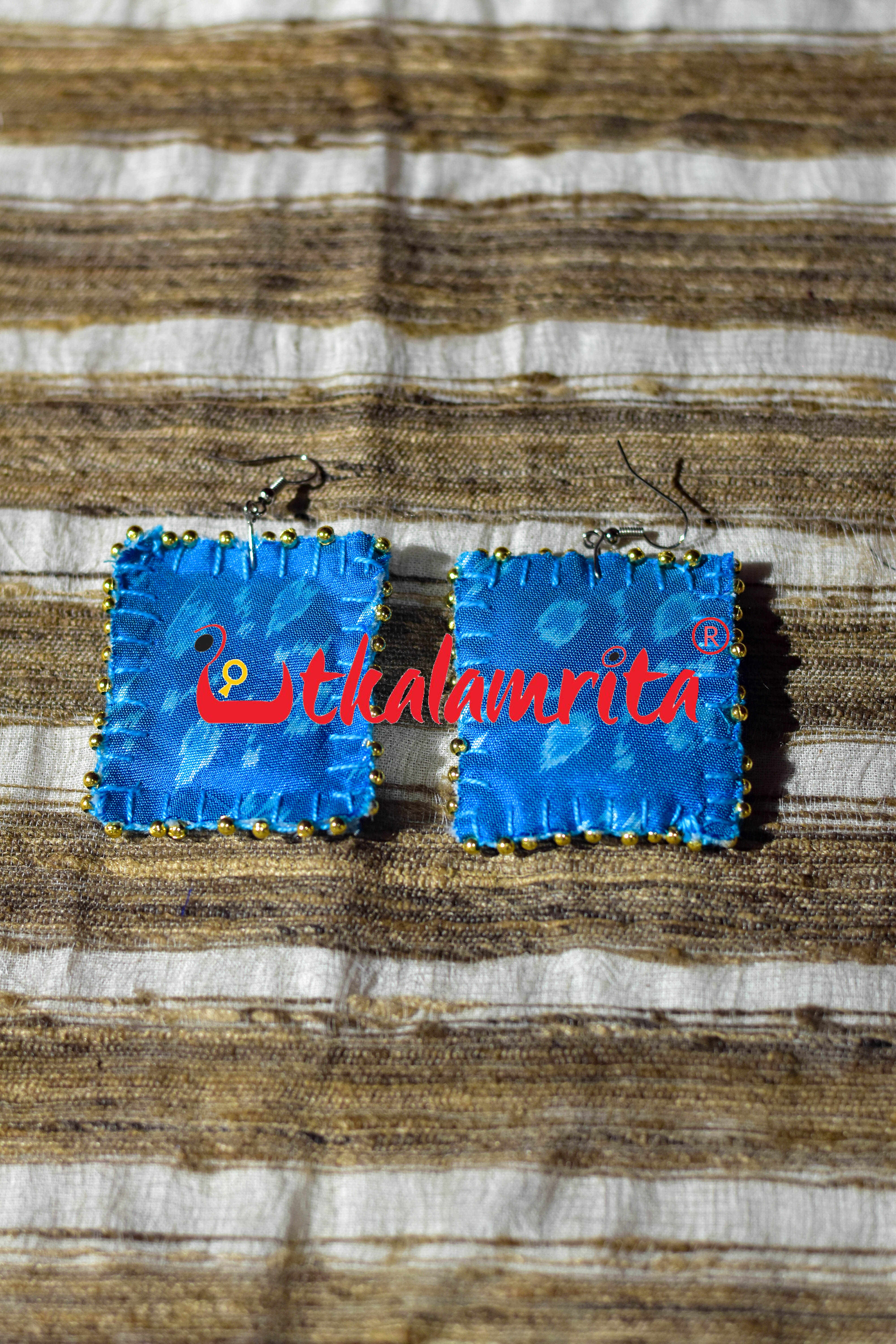 Sky Blue Star Flower Earrings