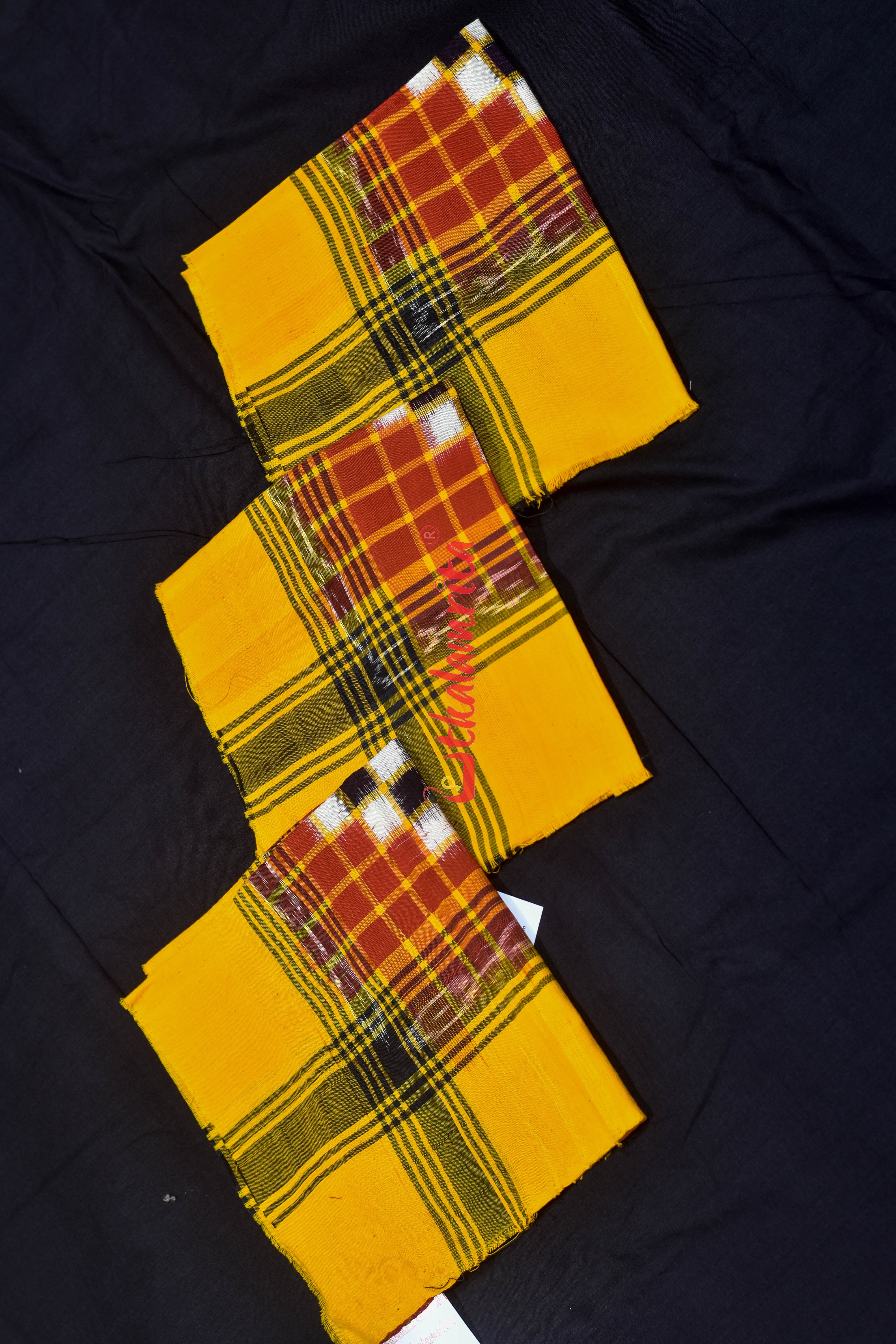 Yellow Orange Check Pasapali (Rumal)