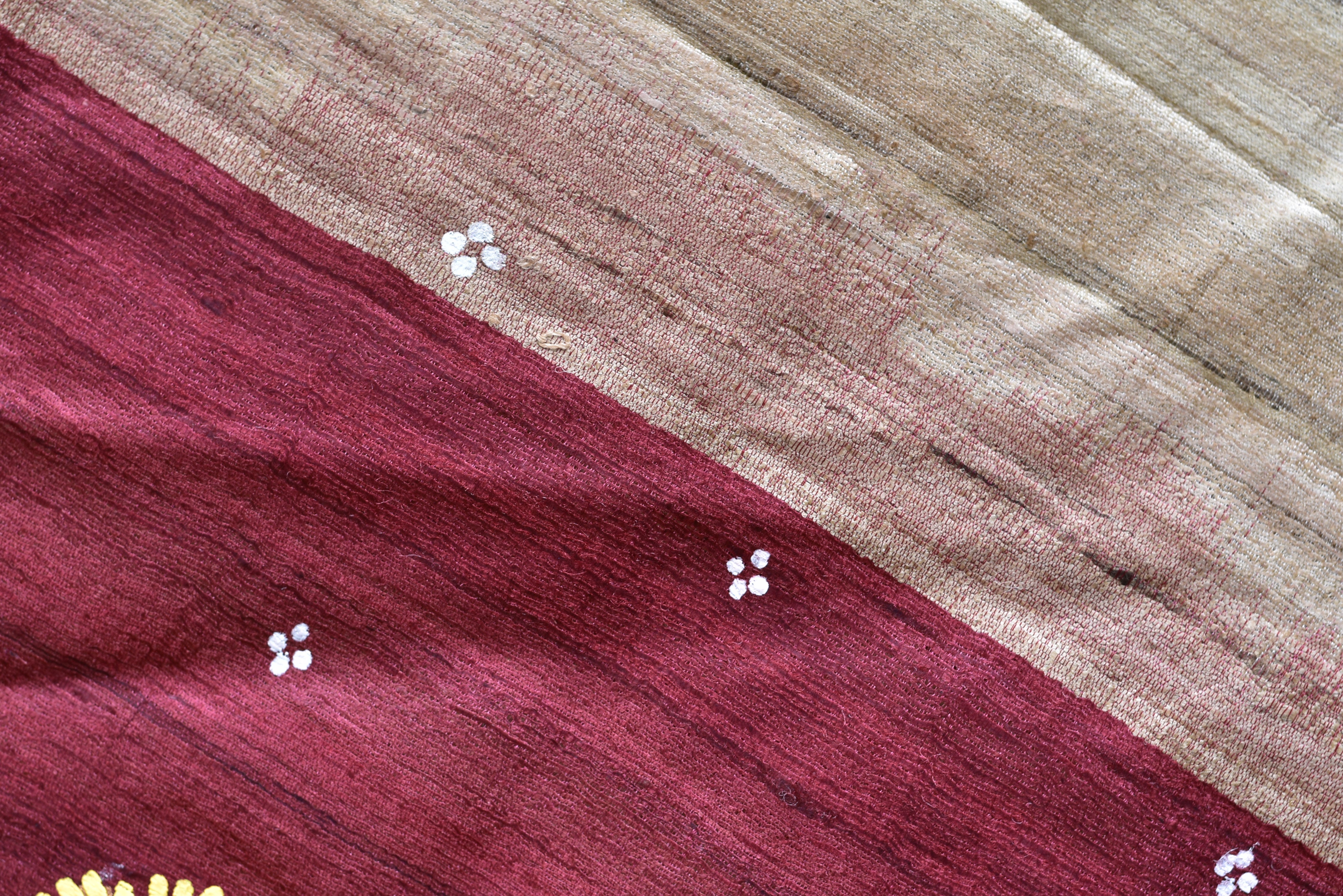 Jhamu Jatra Ghicha Tussar Ghee Maroon Saree