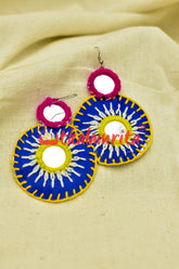 Blue Rounds (Pipli applique danglers)