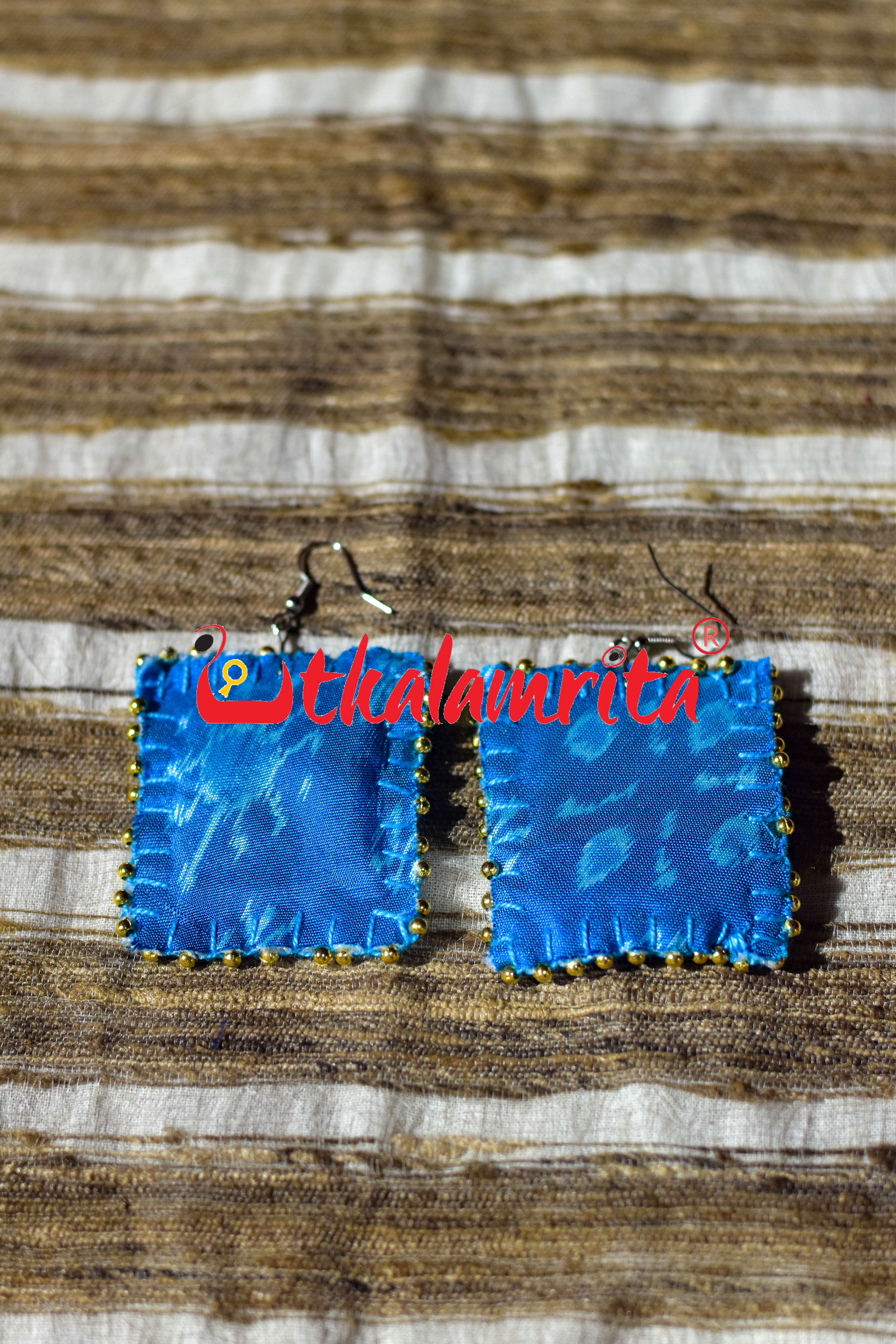 Sky Blue Star Flower Earrings