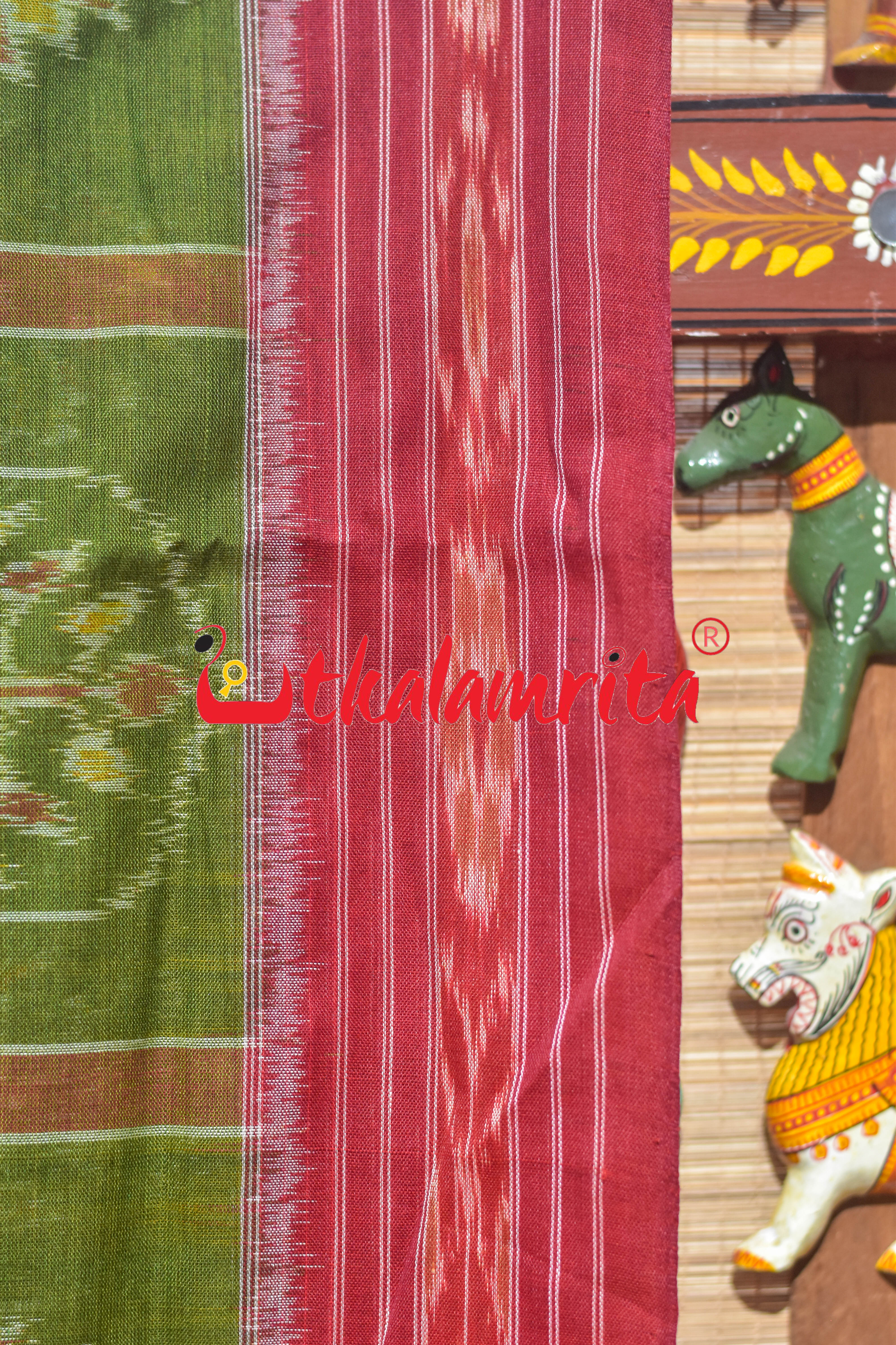 Mehndi Nabakothi Cotton Saree