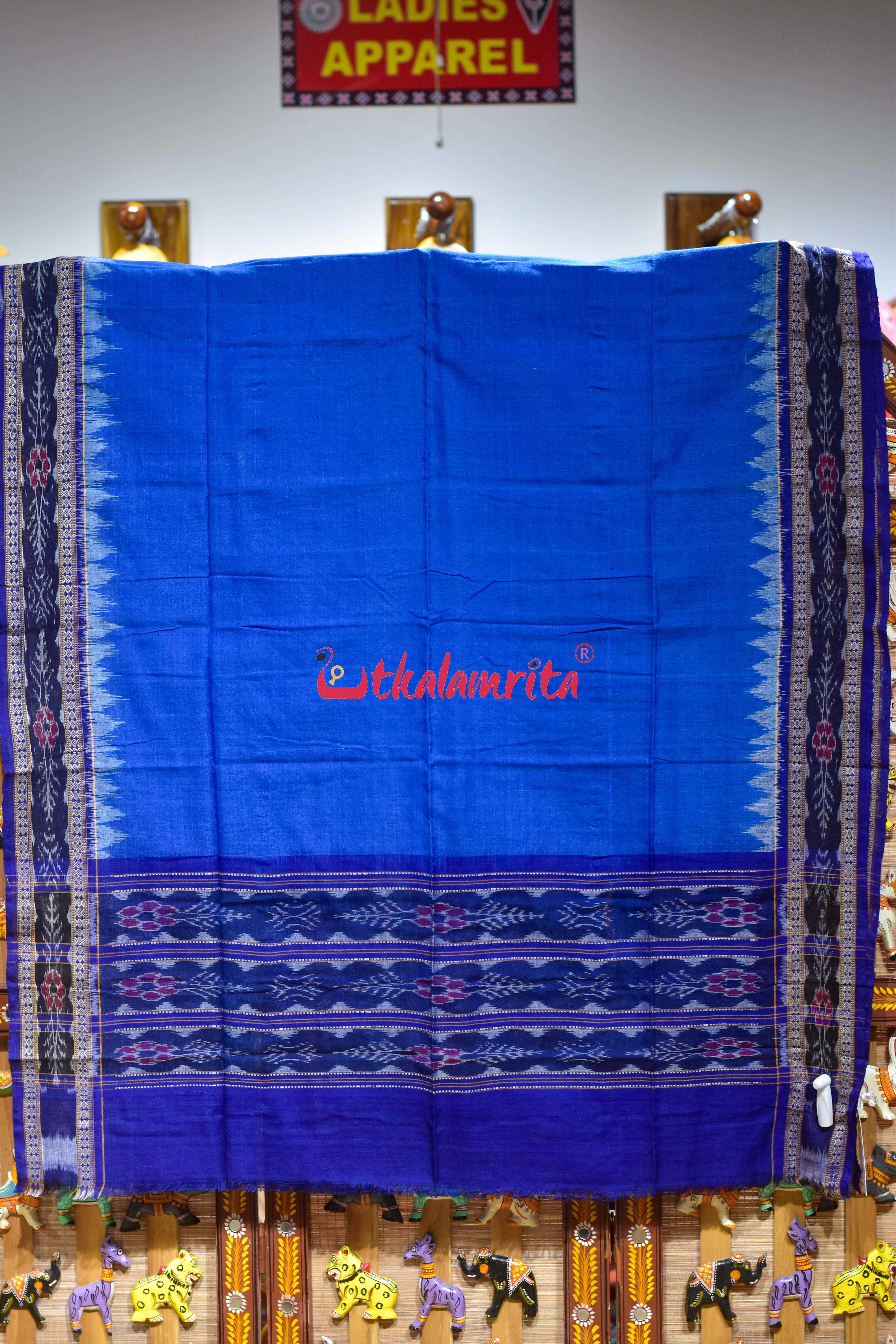 Blue Flower Bandha Cotton (Dupatta)