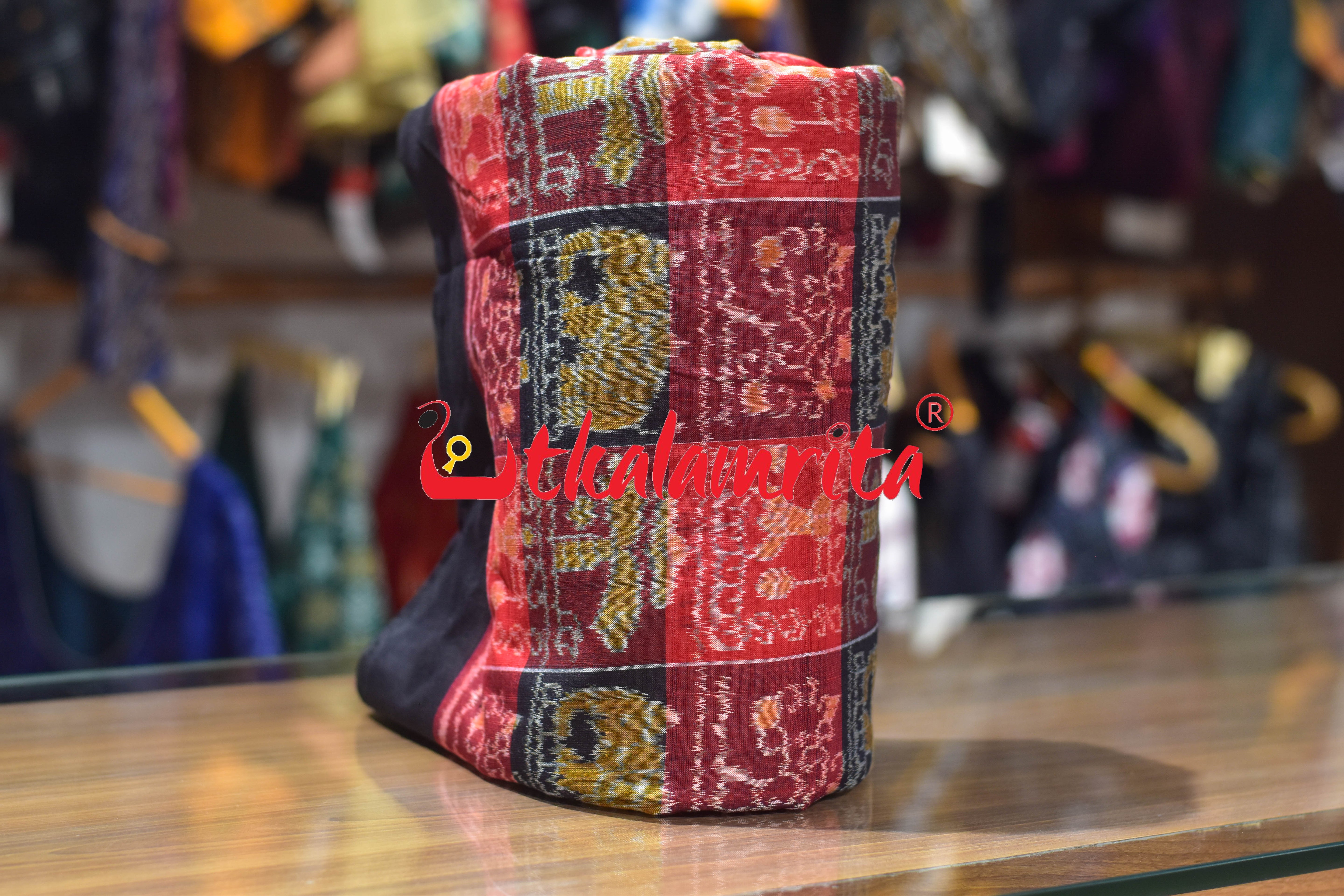 13 Kuthi Elephant Coconut Tree Sambalpuri  Cotton (Fabric)