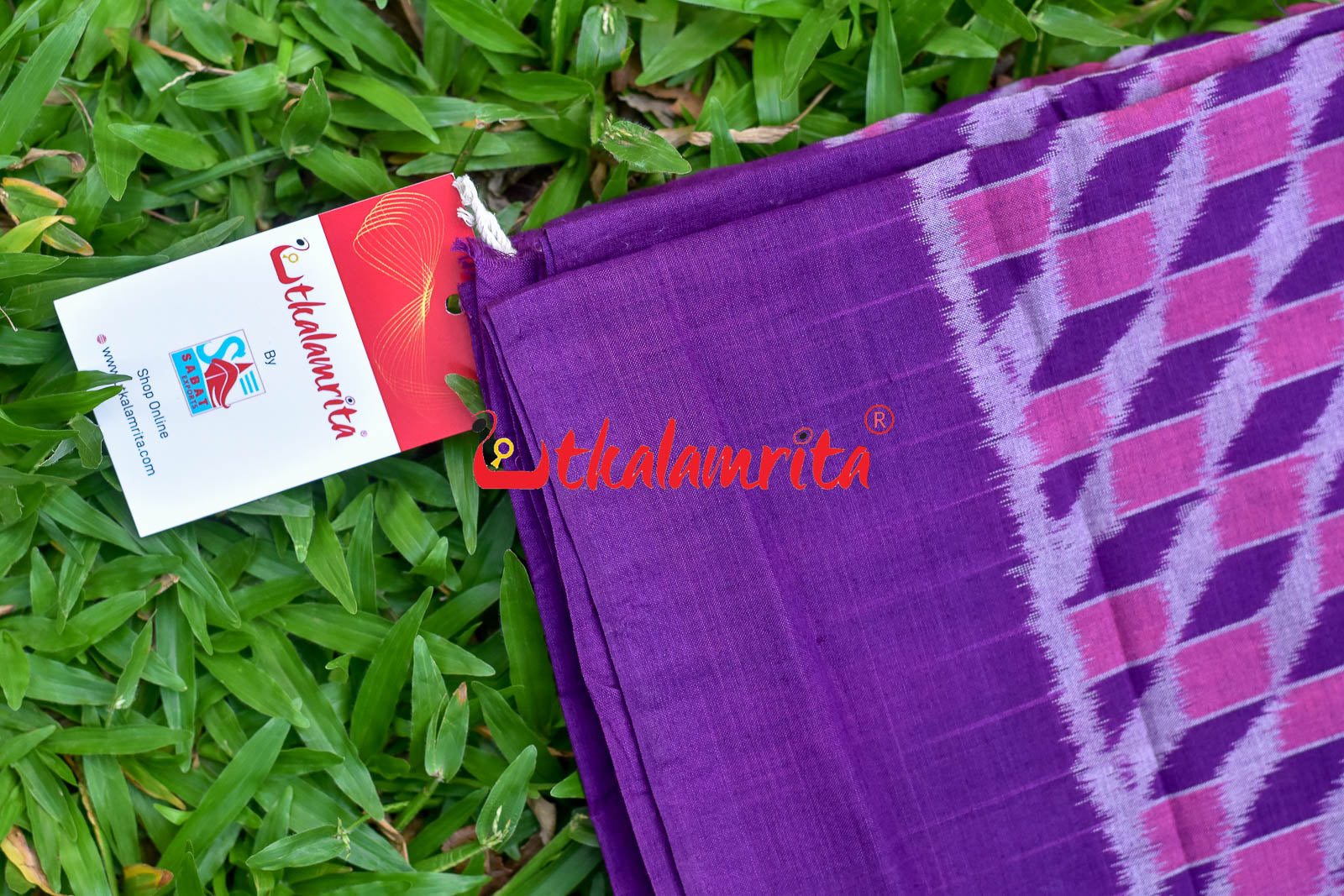 3D Pink Purple Sambalpuri Cotton (Fabric)