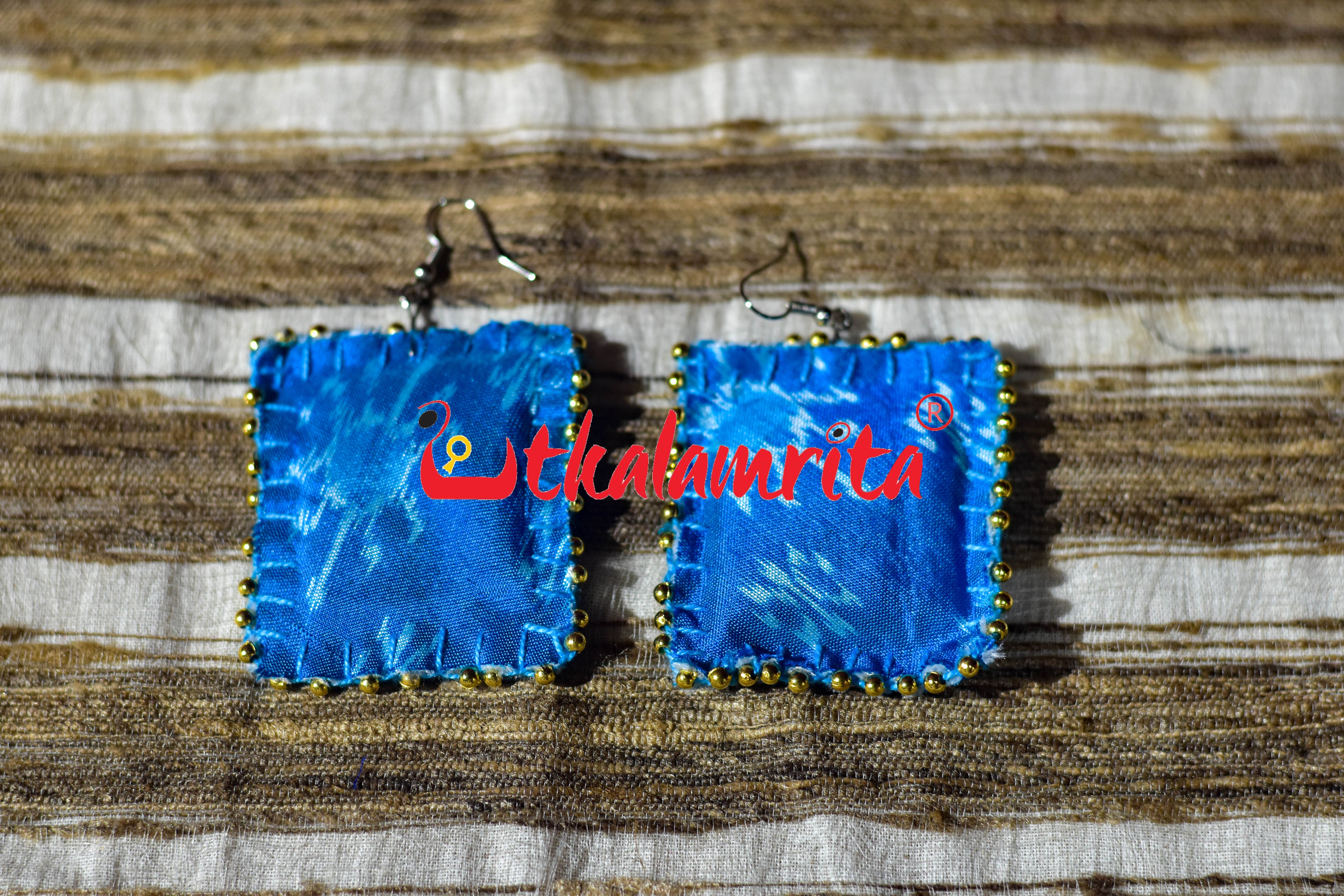 Sky Blue Star Flower Earrings