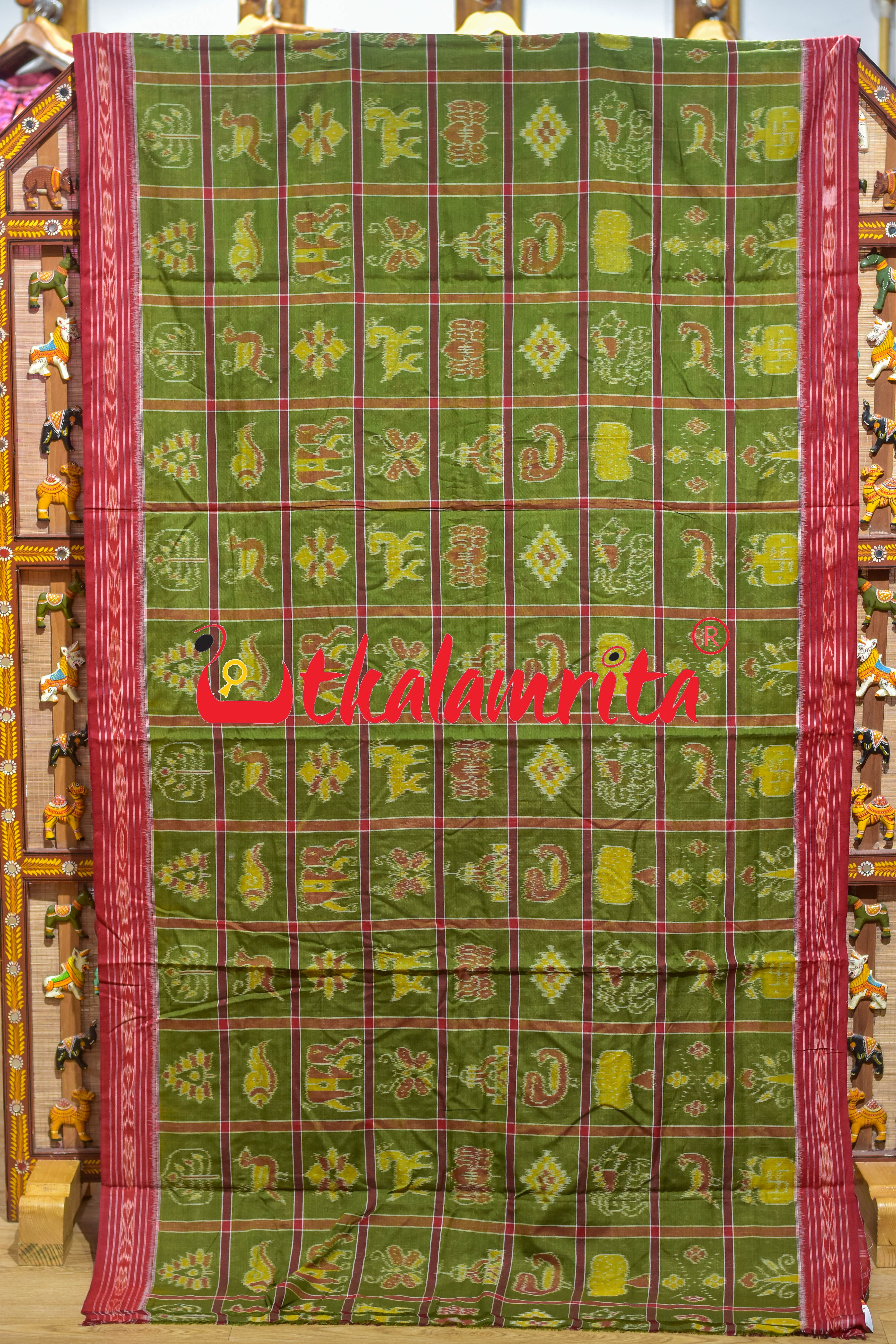 Mehndi Nabakothi Cotton Saree
