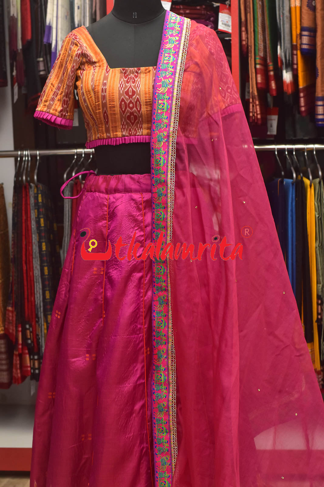 Queen's Necklace Khandua Silk (Lehenga)