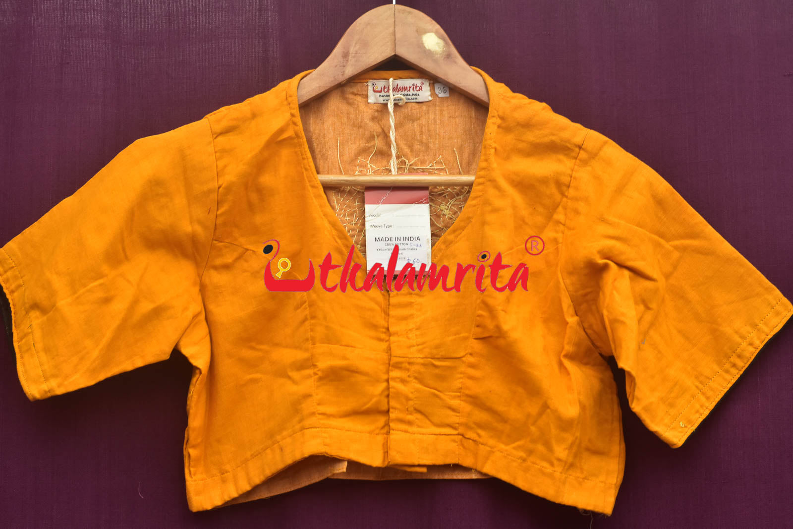 Yellow With Konark Chakra (Blouse)