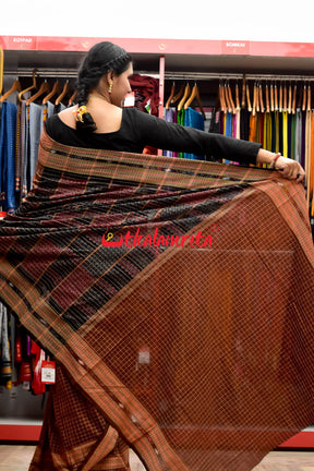 Dasphuliya Chocolate Danti Sachipar Cotton Saree