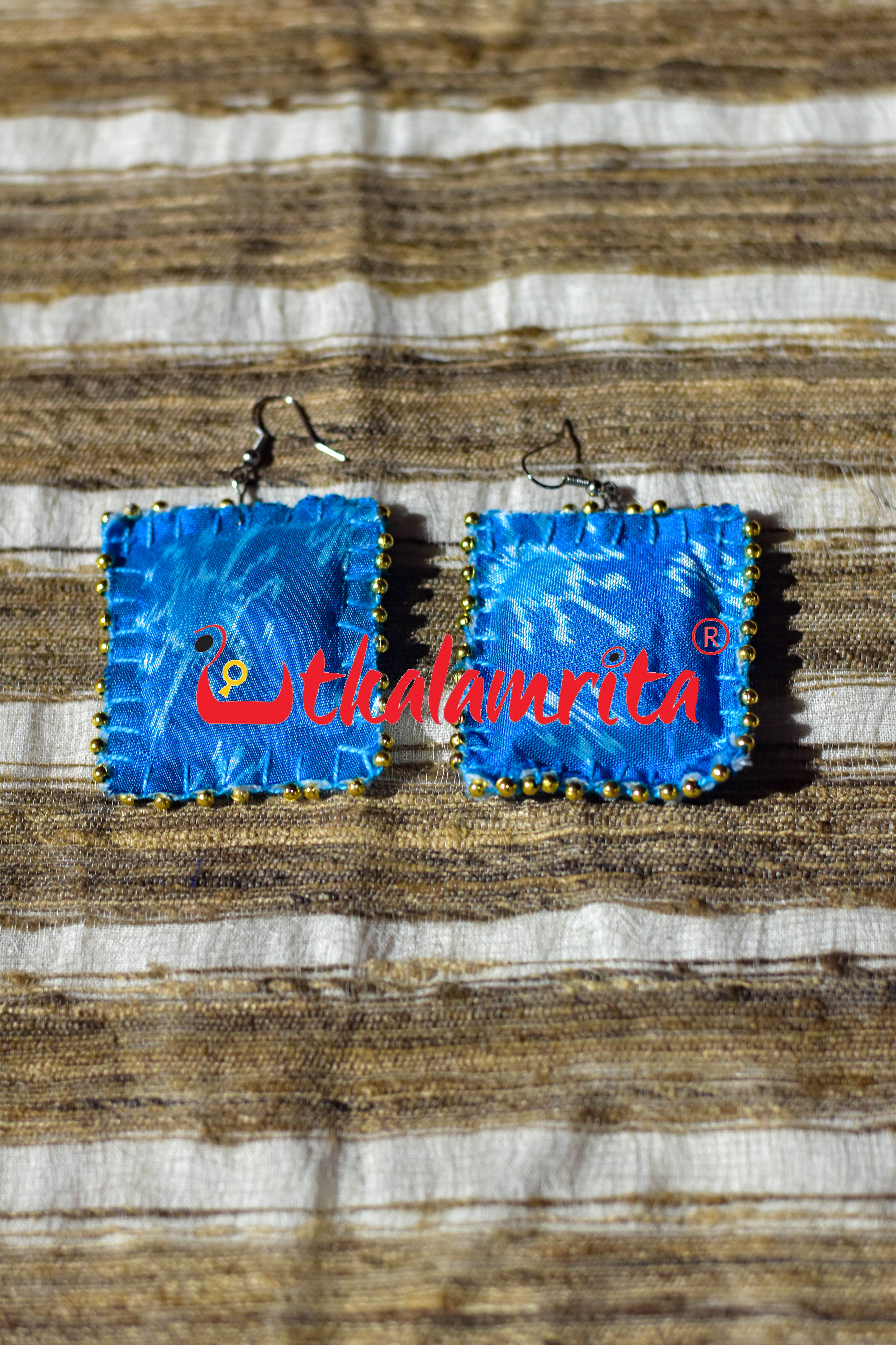 Sky Blue Star Flower Earrings