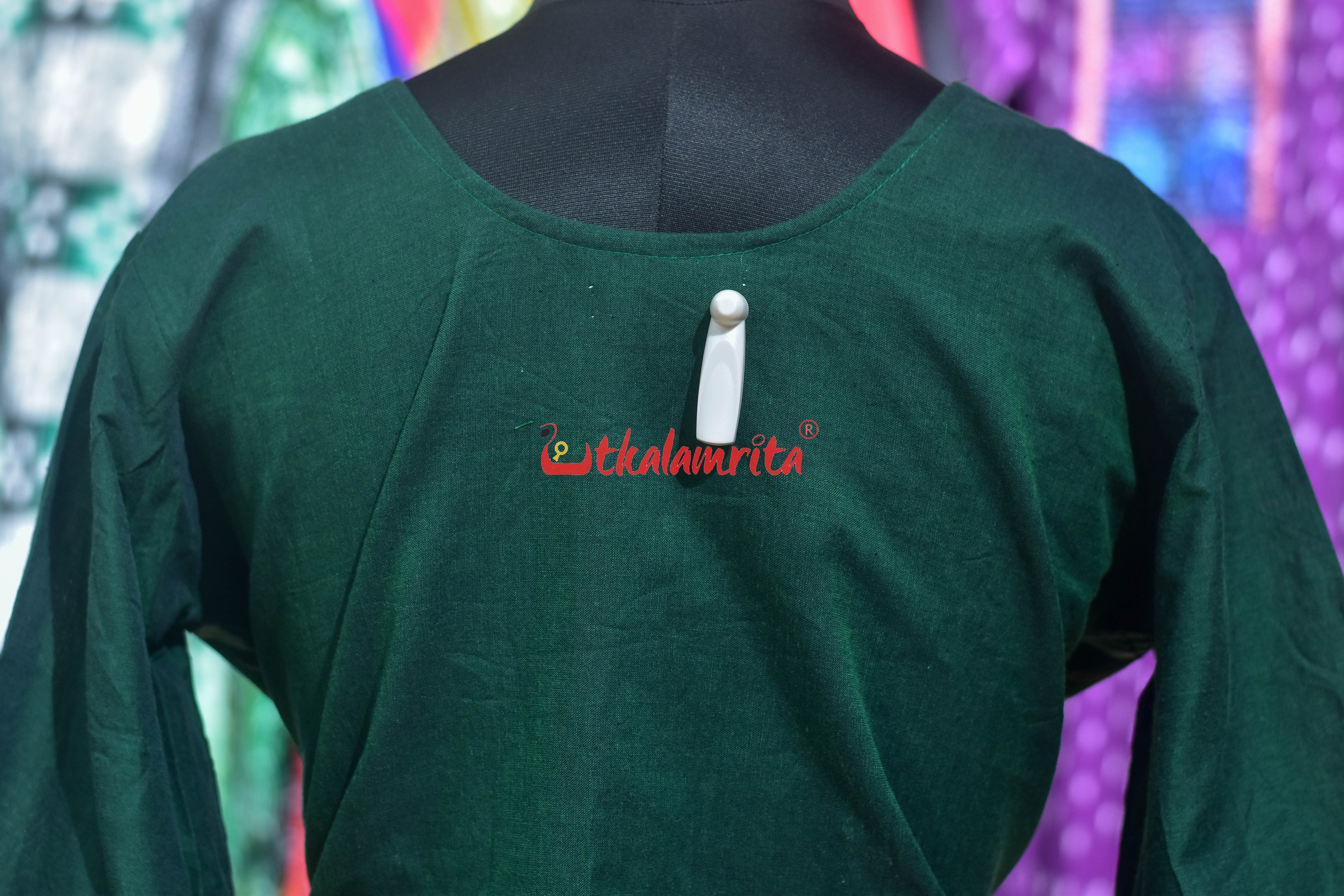 Green Ikat with Middle Pasapali (Ladies' Kurti)