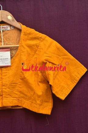 Yellow With Konark Chakra (Blouse)