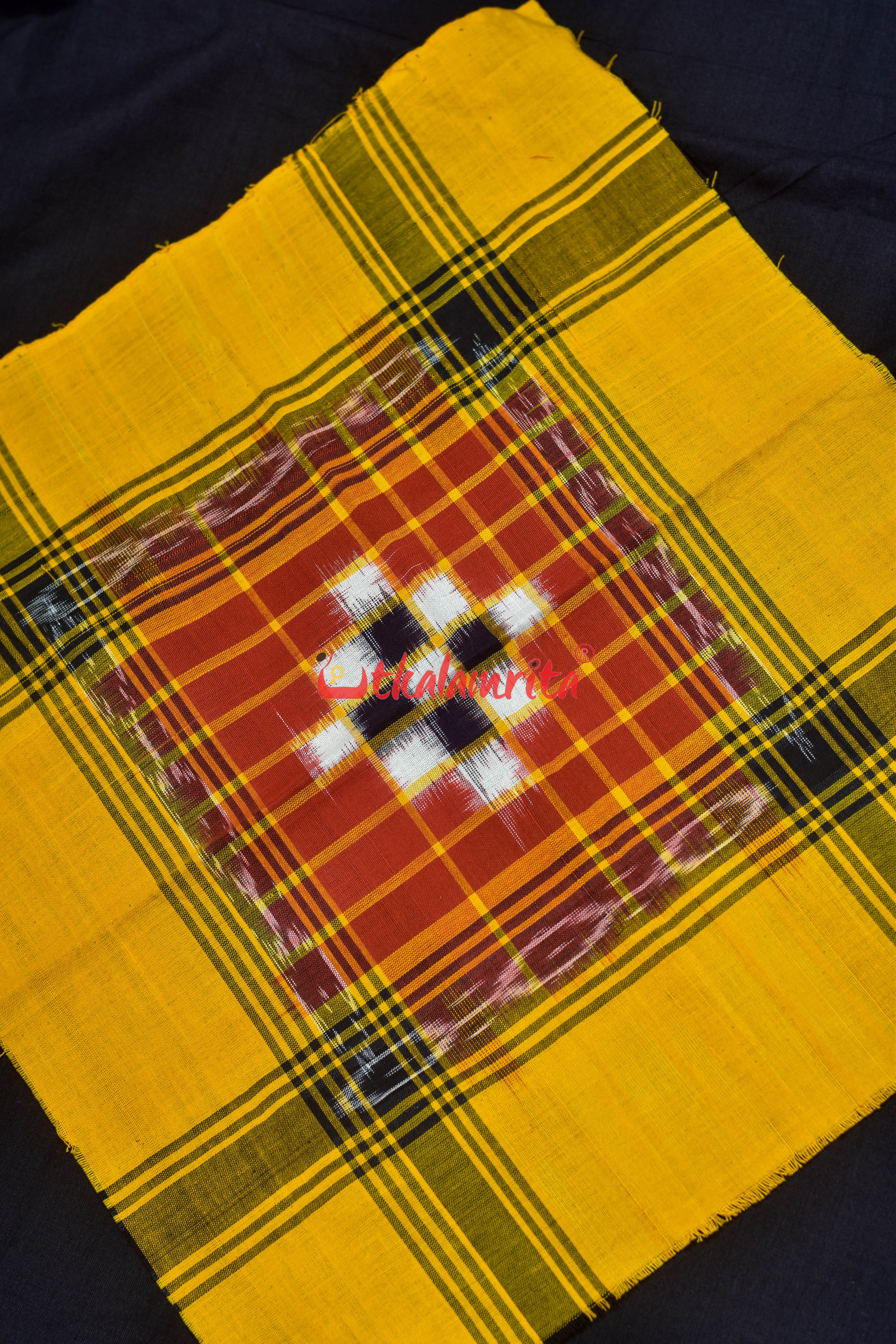 Yellow Orange Check Pasapali (Rumal)
